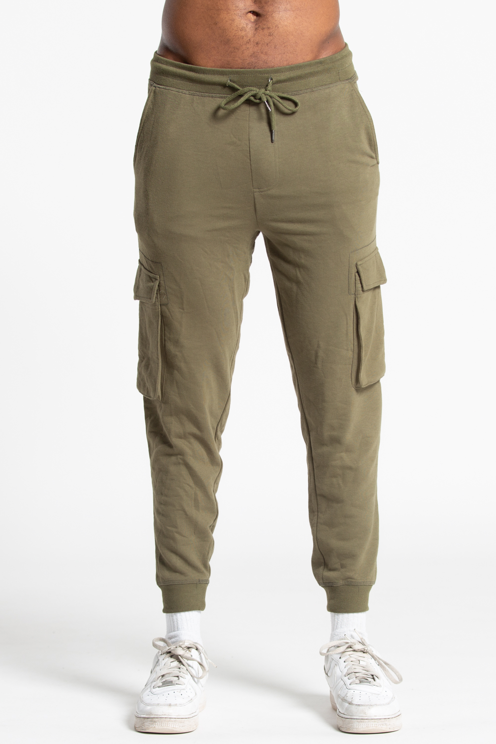 Tokyo Laundry Mens Cotton Blend Cargo Jogger - Olive - Size Large