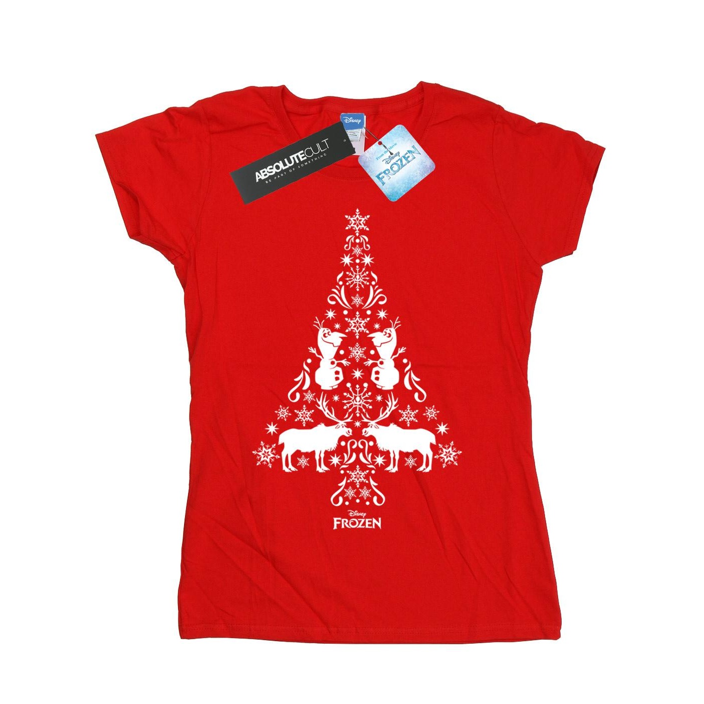 Disney - "Frozen Christmas Tree" T-Shirt für Damen (Rot)