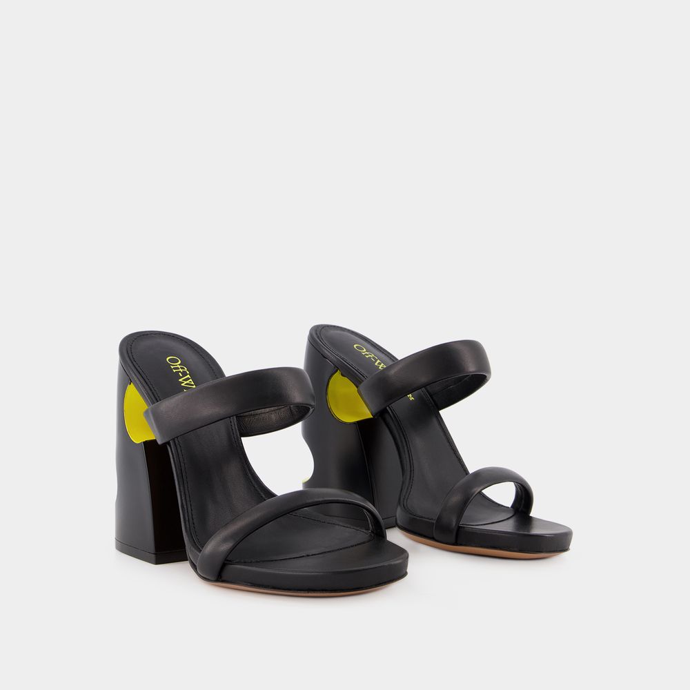 Off-White Bulky Slides Off White Svart/gul Läder sandaler dam – bild 2