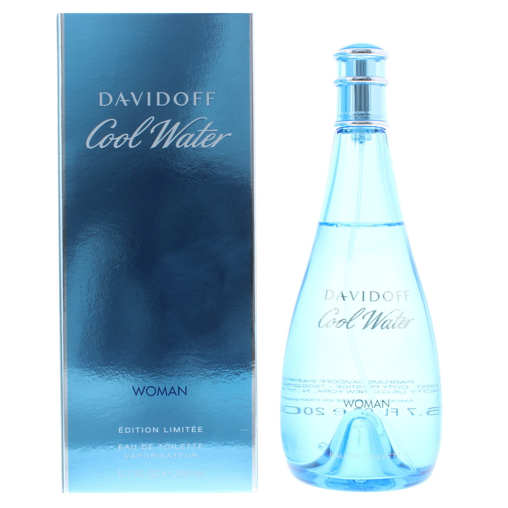 Davidoff Womens Cool Water Woman Eau de Toilette 200ml Spray For Her - Peach - One Size