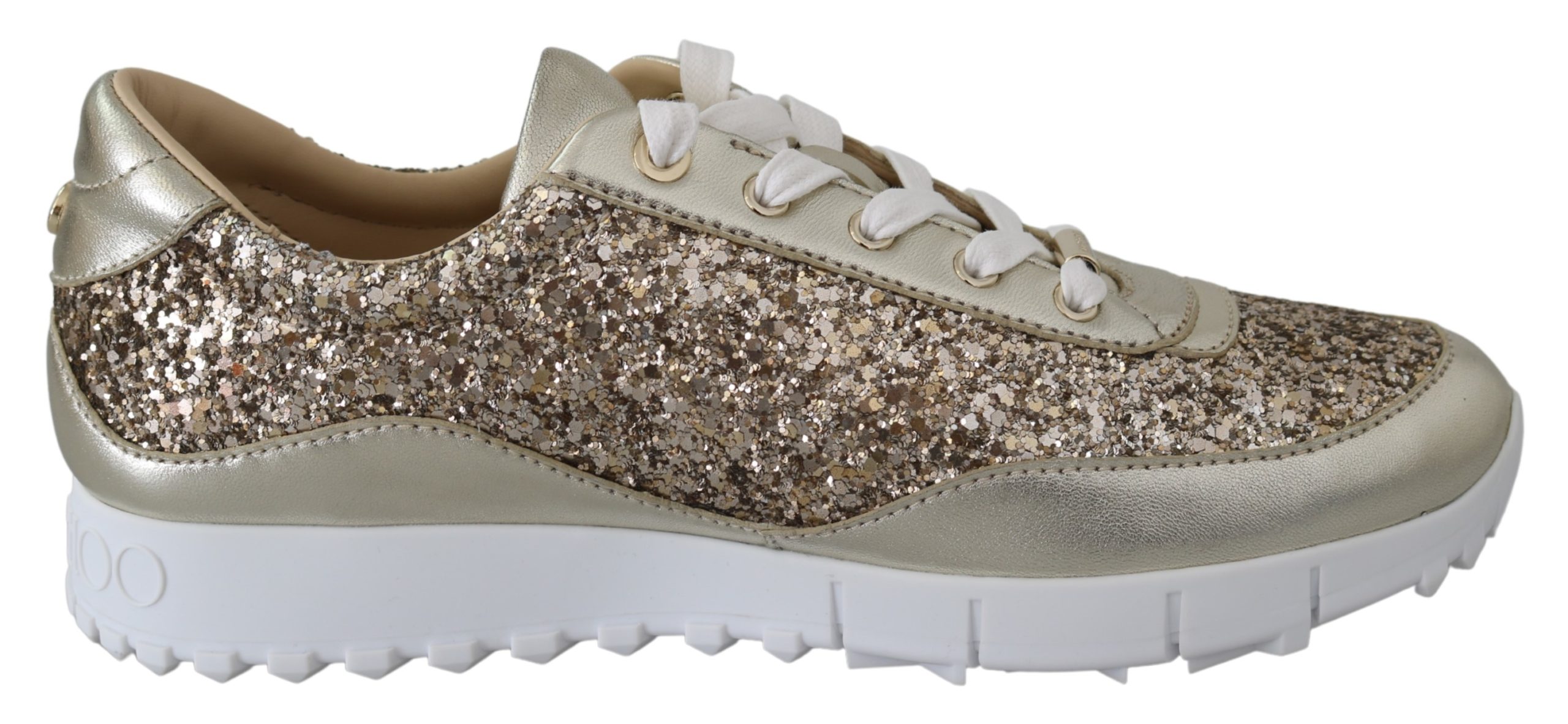 Thumbnail - Jimmy Choo Women's Monza Antique Gold Leather Sneakers