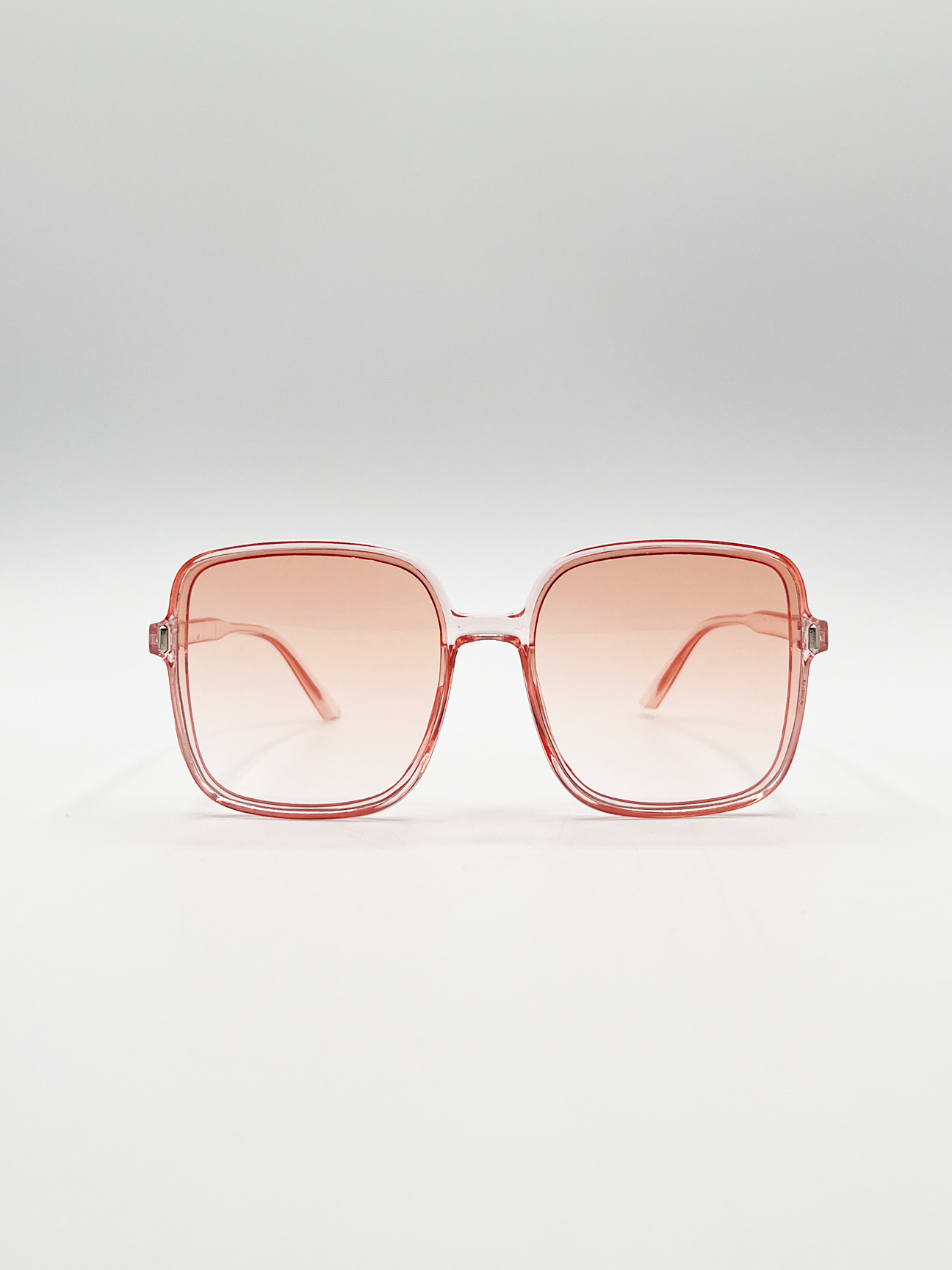 SVNX Womens Oversized Lightweight Square Frame Sunglasses in Pale Pink - Light Pink - One Size