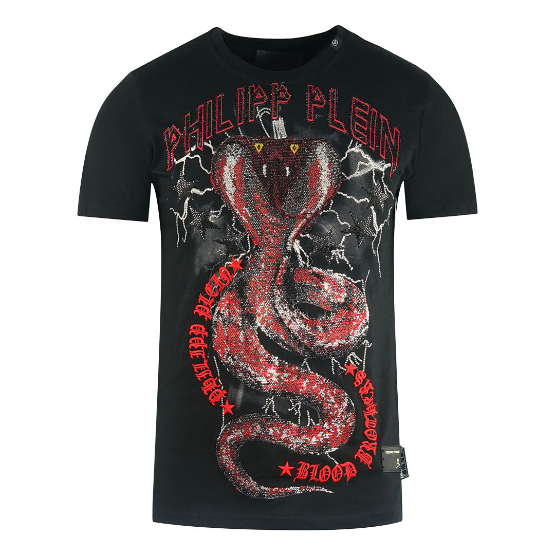 Thumbnail - Philipp Plein Party All The Time Schwarzes T-Shirt