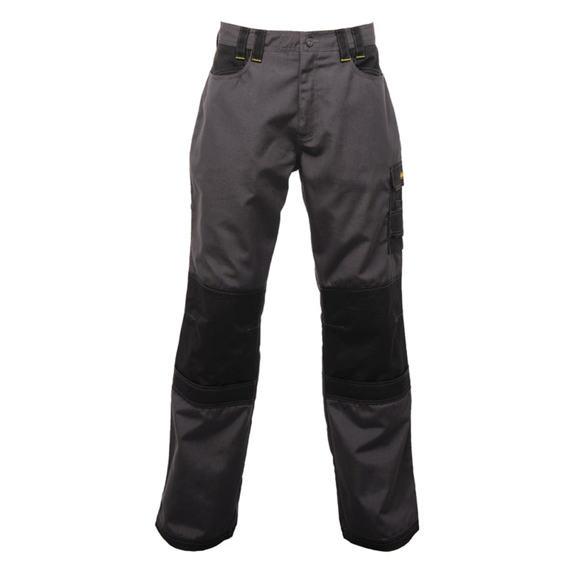 Regatta Hardwear Mens Holster Knee Pad Workwear Trousers - Grey Cotton - Size 40W/32L