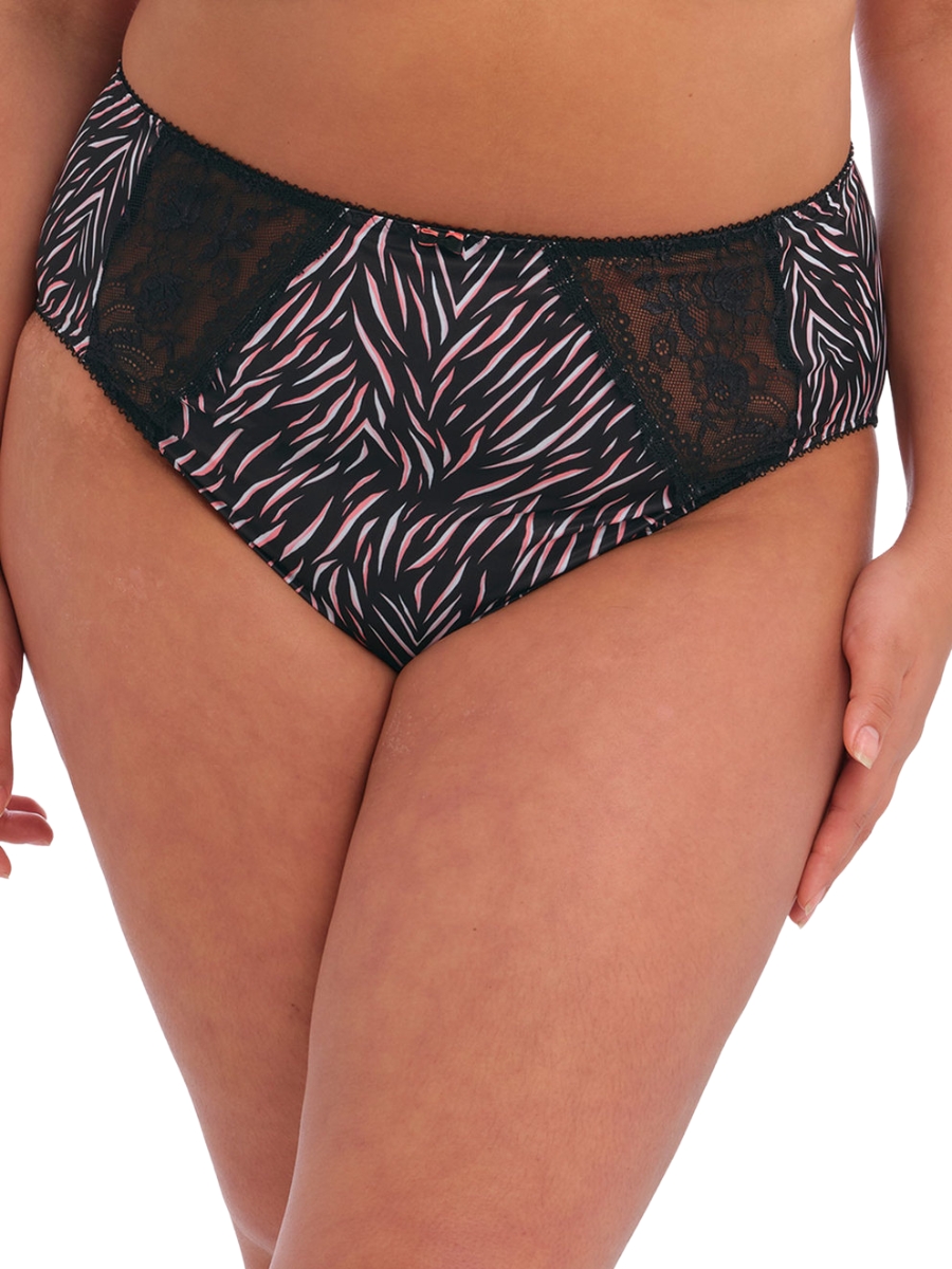 Elomi Womens Morgan Full Brief Serengeti - Black Nylon - Size Medium