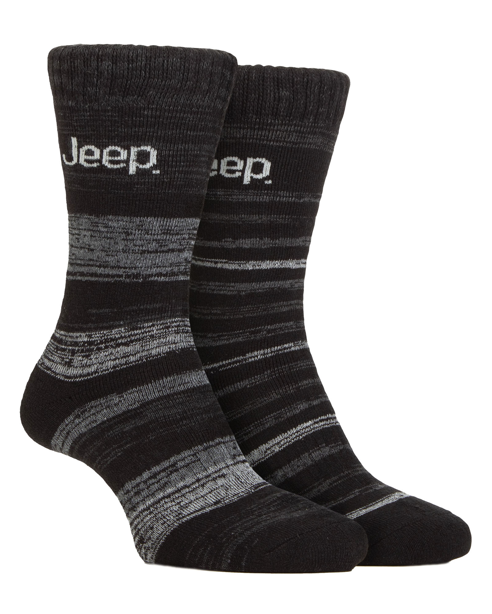 Mens Thermal Winter Socken | Jeep | Thick Ribbed Design Warm gestrickt Boot Socken | Chunky Performance Socken - Schwarz / Charcoal