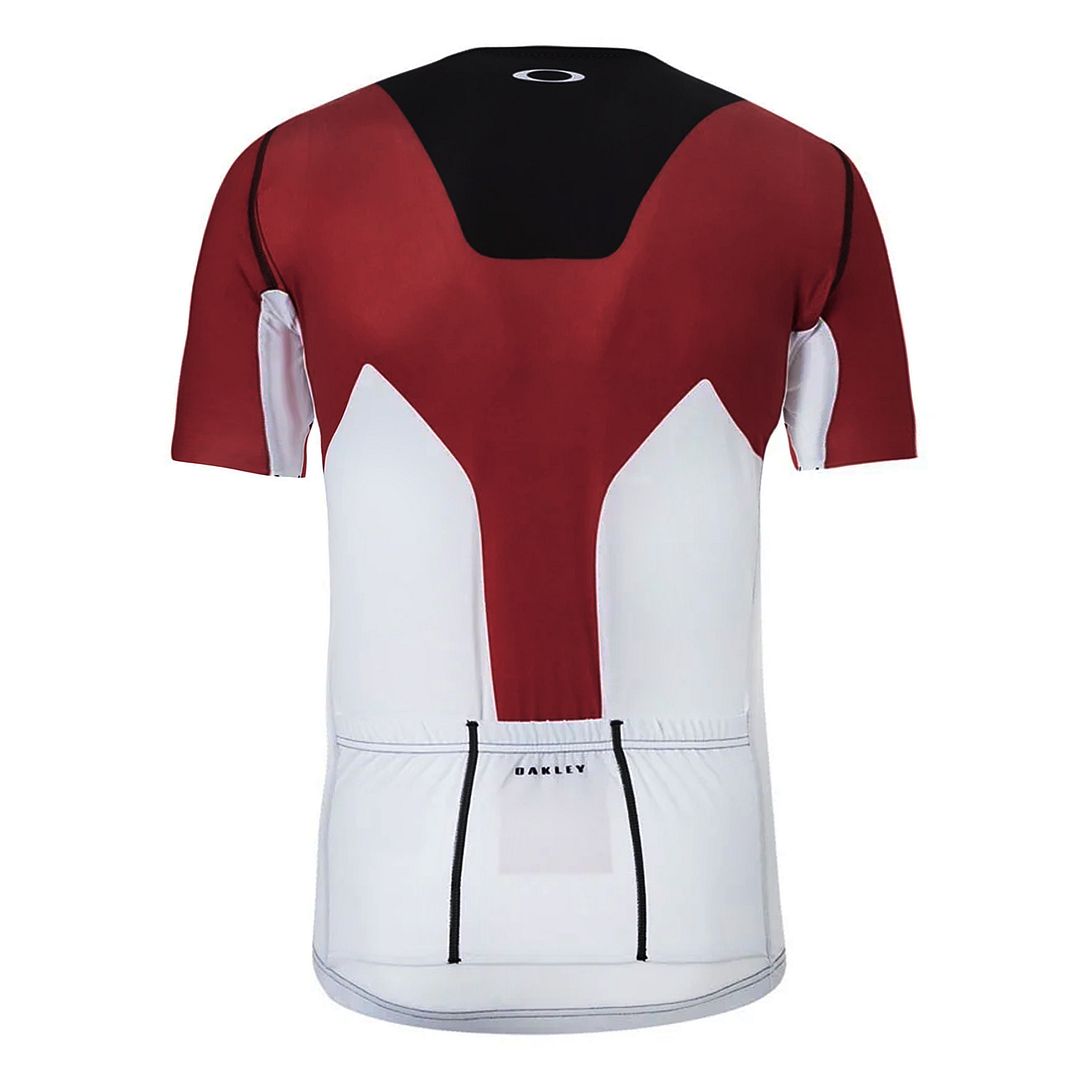 Oakley Kortärmad Zip Up Svart Röd Herr Cykel T-Shirt 434144 465 – bild 2