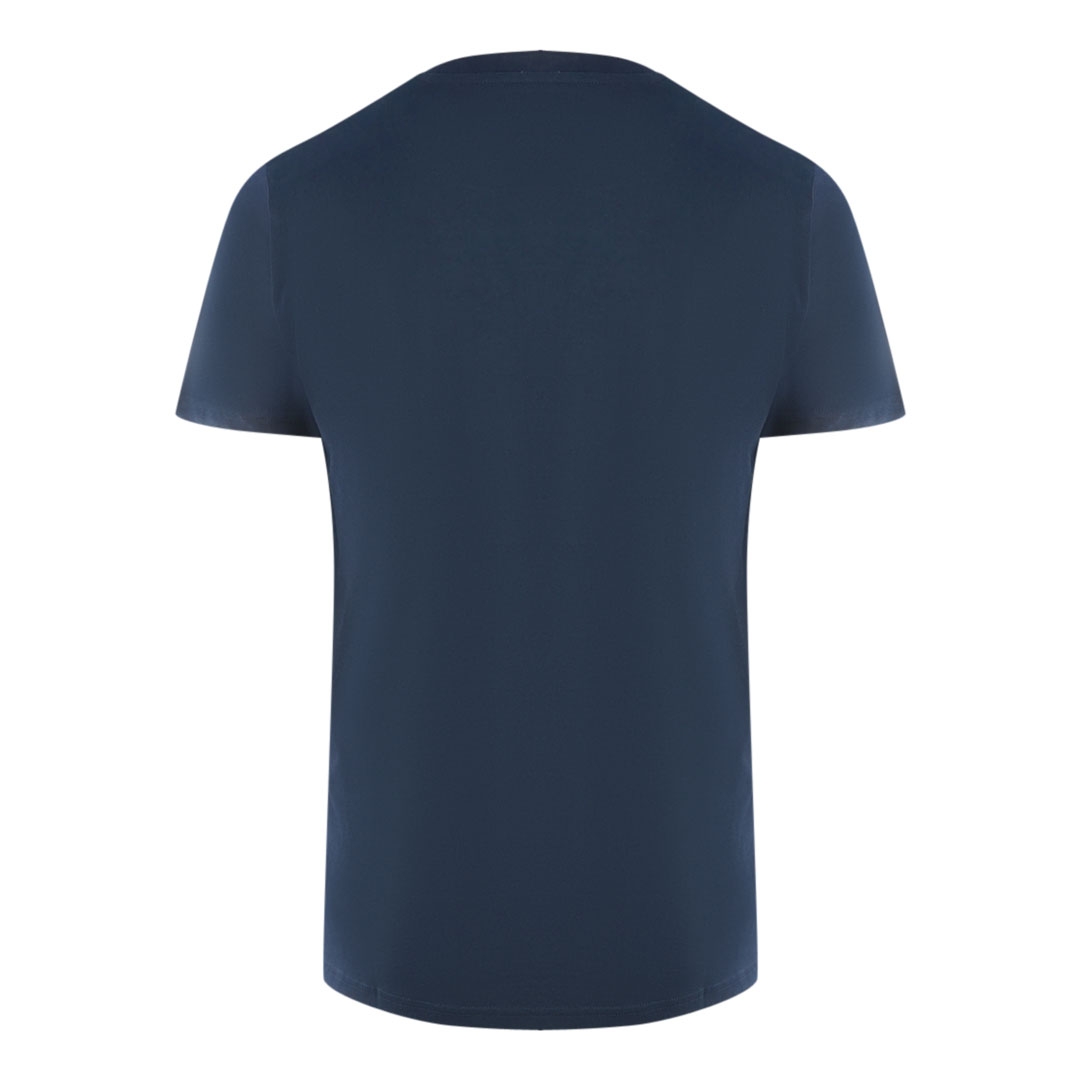 Aquascutum London Tonal Aldis Logo Marinblå T-shirt herr – bild 2