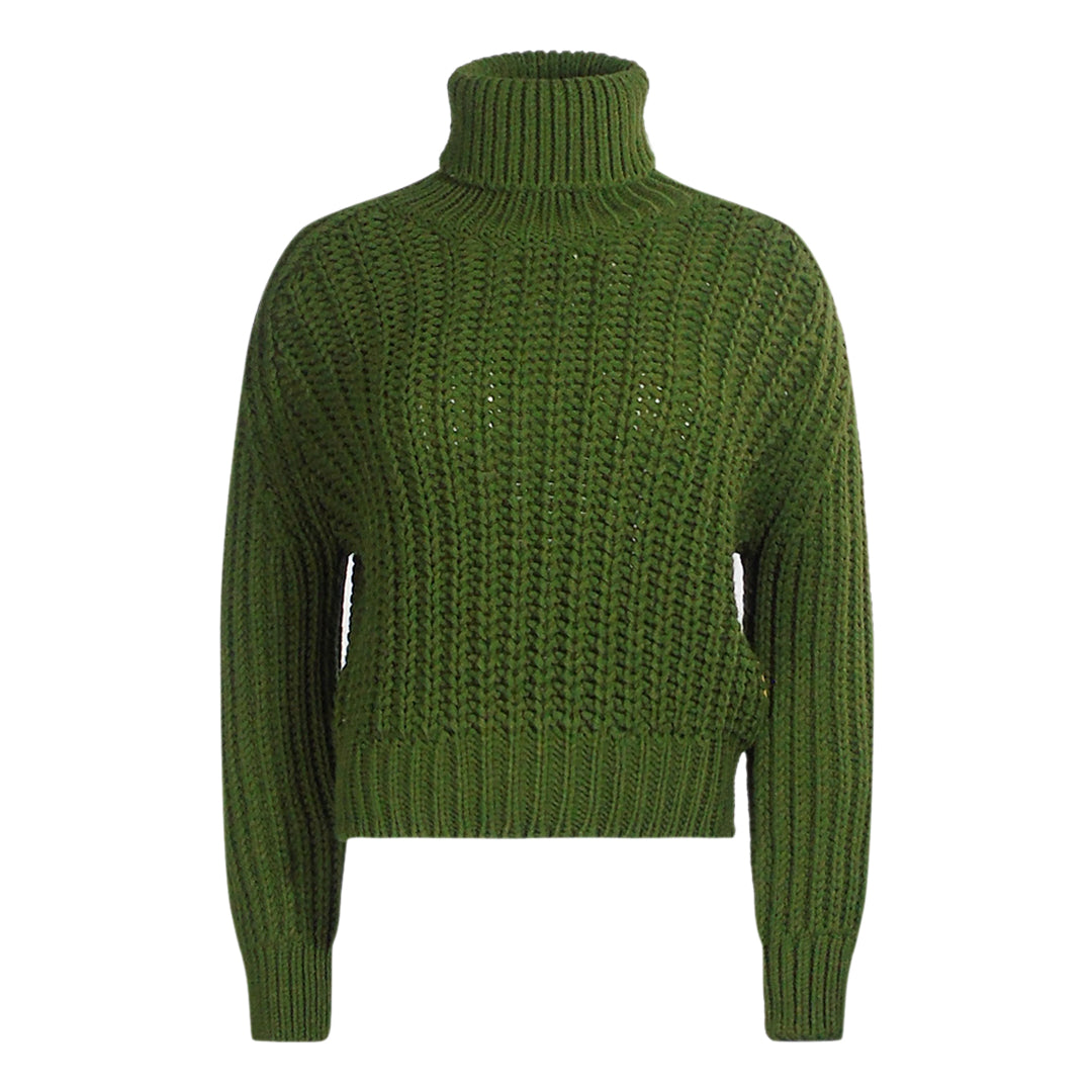 Thumbnail - Dunkelgruner Strickpullover von Parajumpers