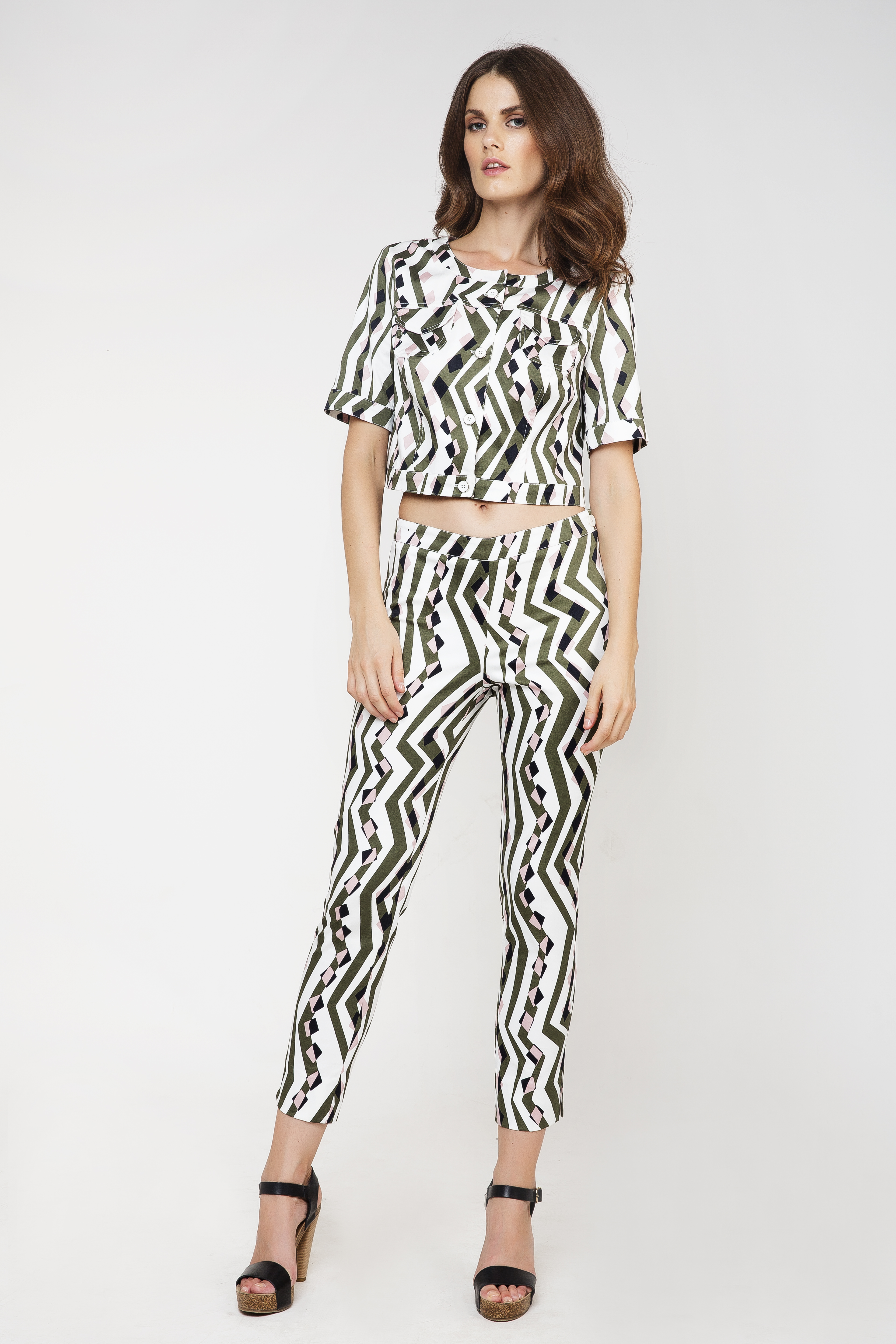 Bedrukte Cropped Jacket