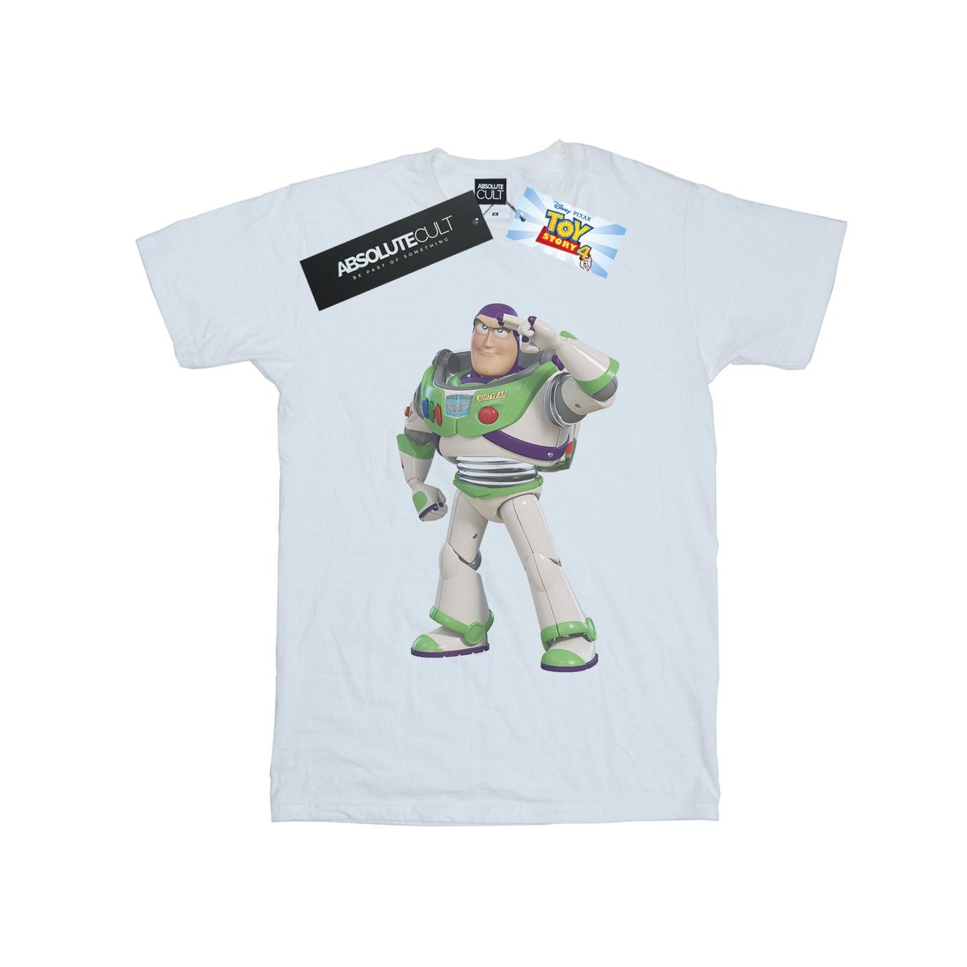 Disney Mens Toy Story Buzz Lightyear Standing T-Shirt (White) - Size Medium