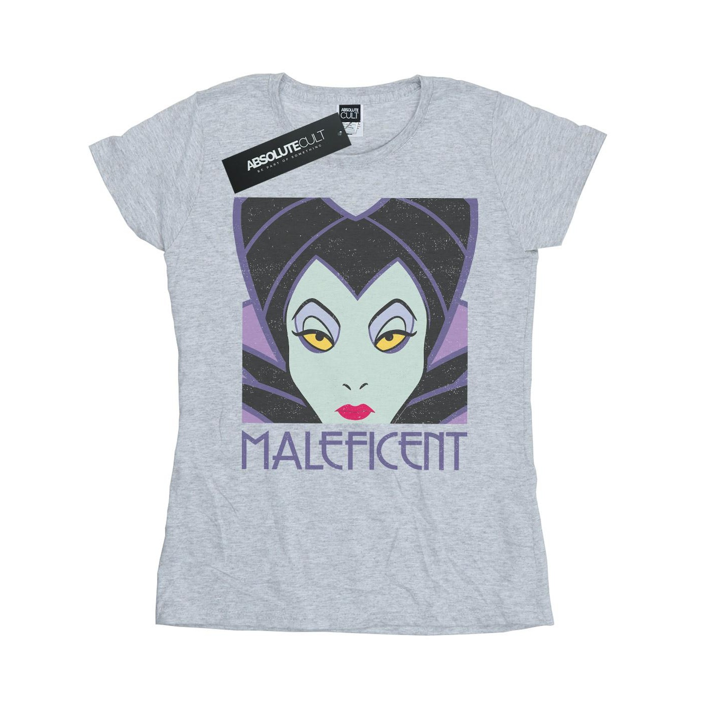 Thumbnail - Disney - "Maleficent Cropped Head" T-Shirt für Damen (Grau)