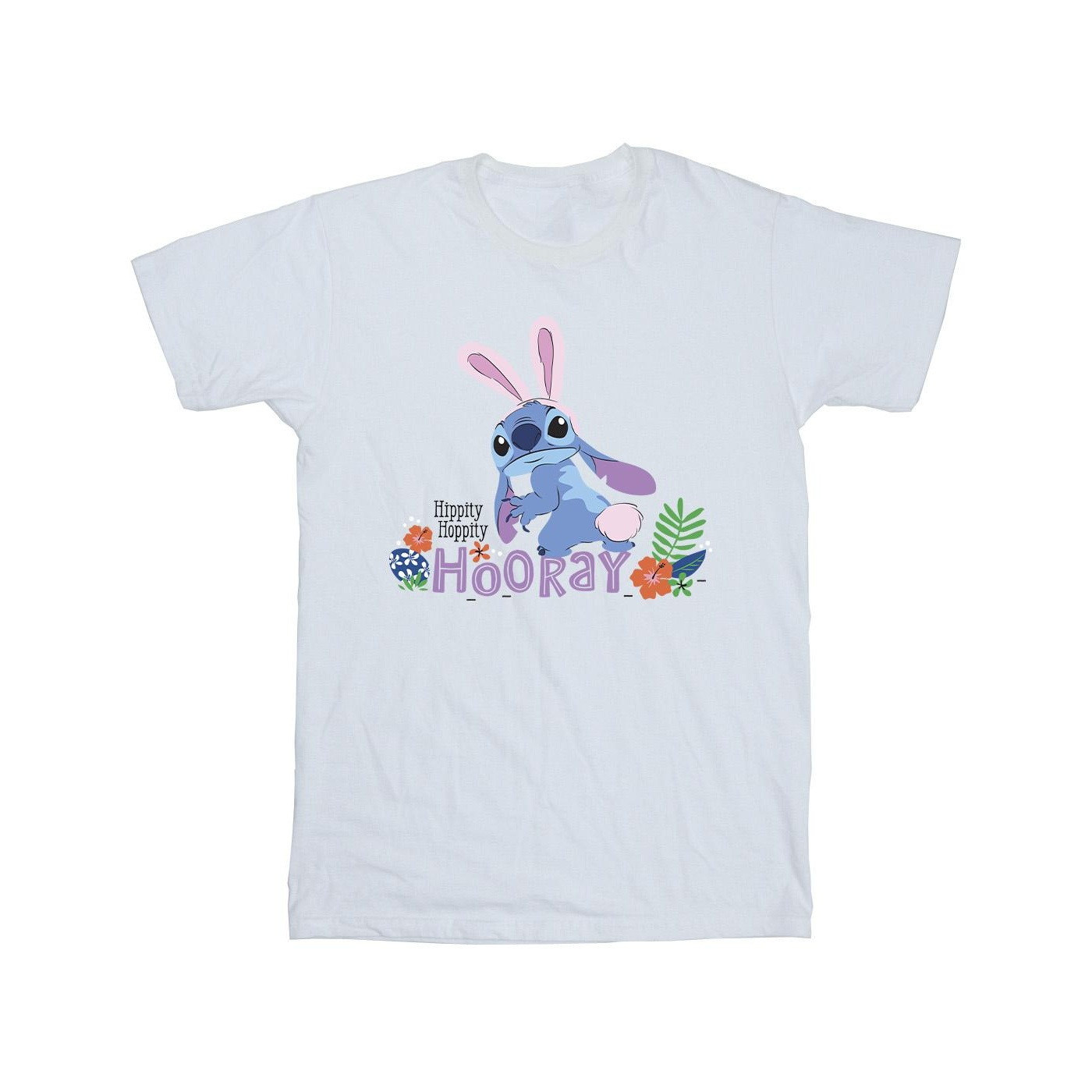 Thumbnail - Disney - "Lilo & Stitch Hippity Hop Stitch" T-Shirt für Mädchen (Weiß)