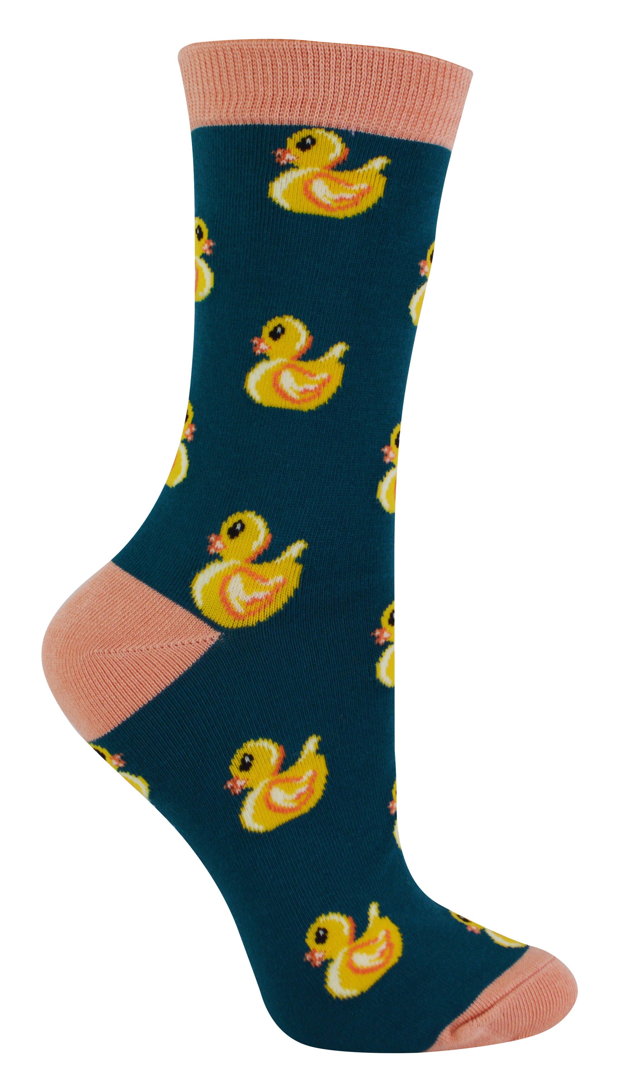 Thumbnail - Women's Novelty Rubber Ducks Socken | Miss Sparrow | Weiche atmungsaktive Ente Muster Bambus Socken - Teal