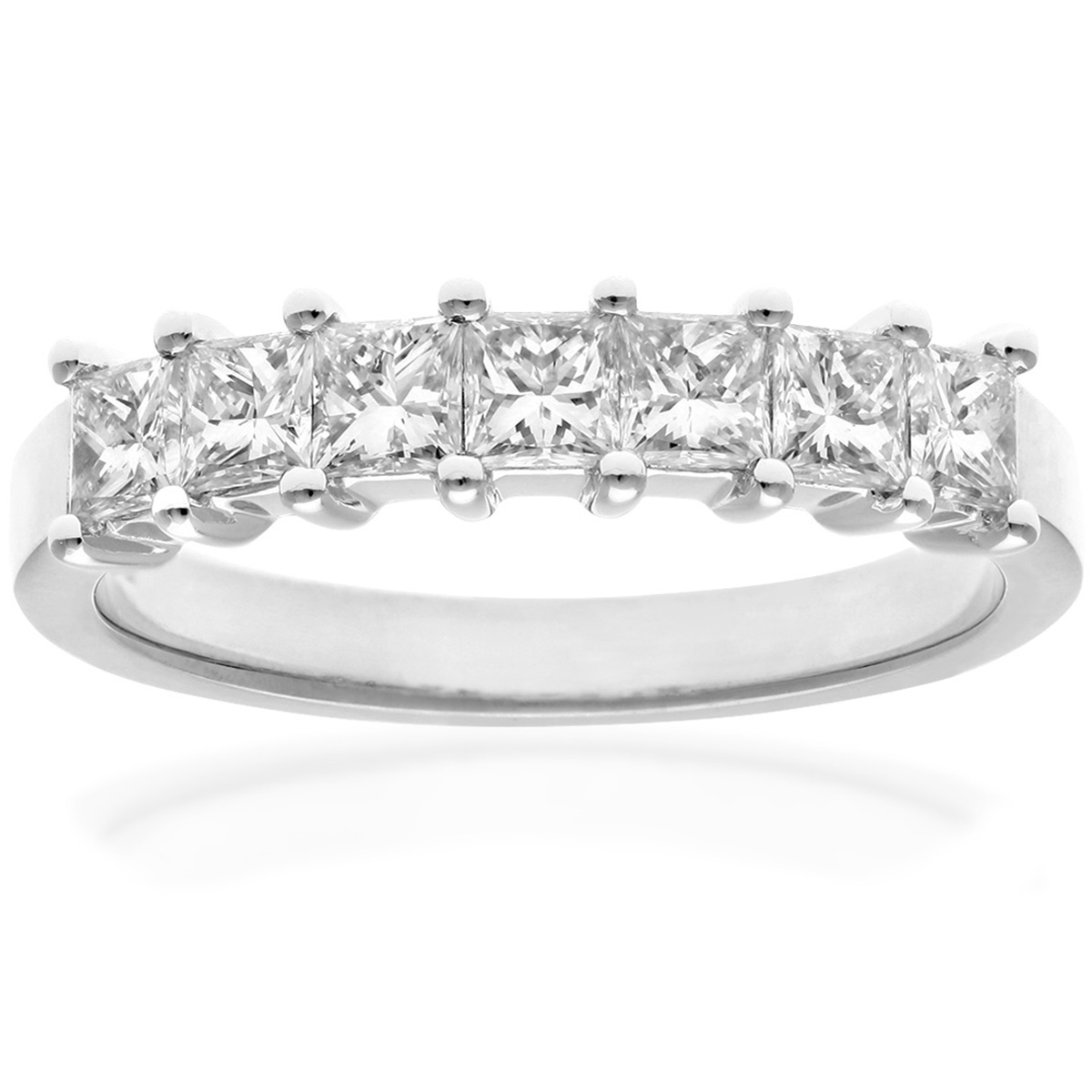 Diamant L’Eternel Womens Platinum 1 Carat Certified J/I Princess Cut Diamond Eternity Ring – Size K