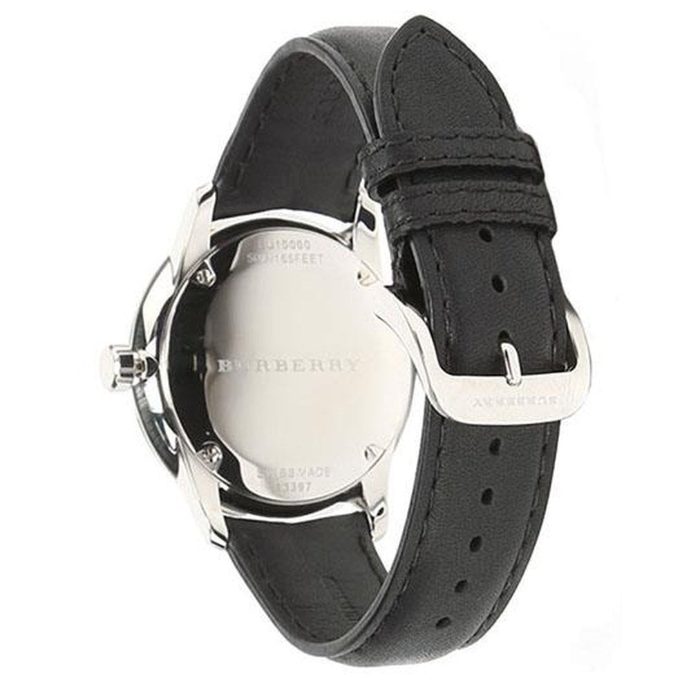 Burberry BU10000 Classic Round Beige Dial Black Leather herrklocka – bild 2