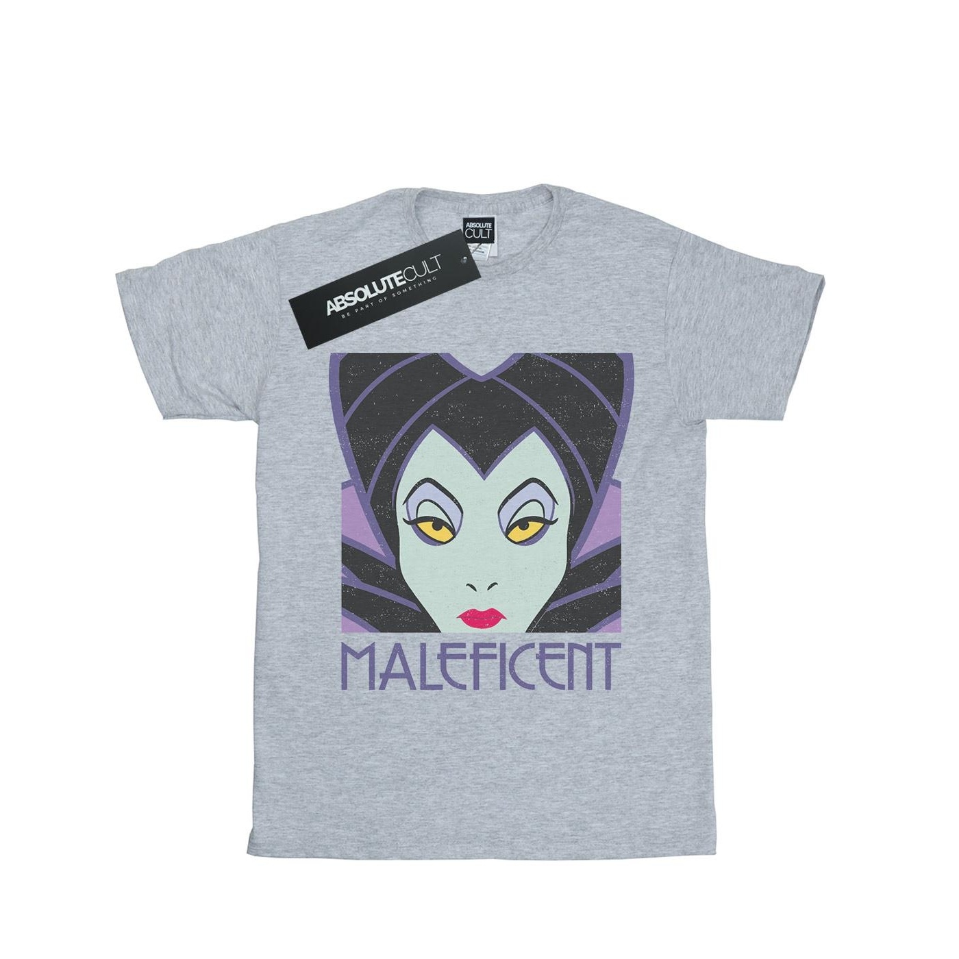 Thumbnail - Disney - "Maleficent Cropped Head" T-Shirt für Damen (Grau)