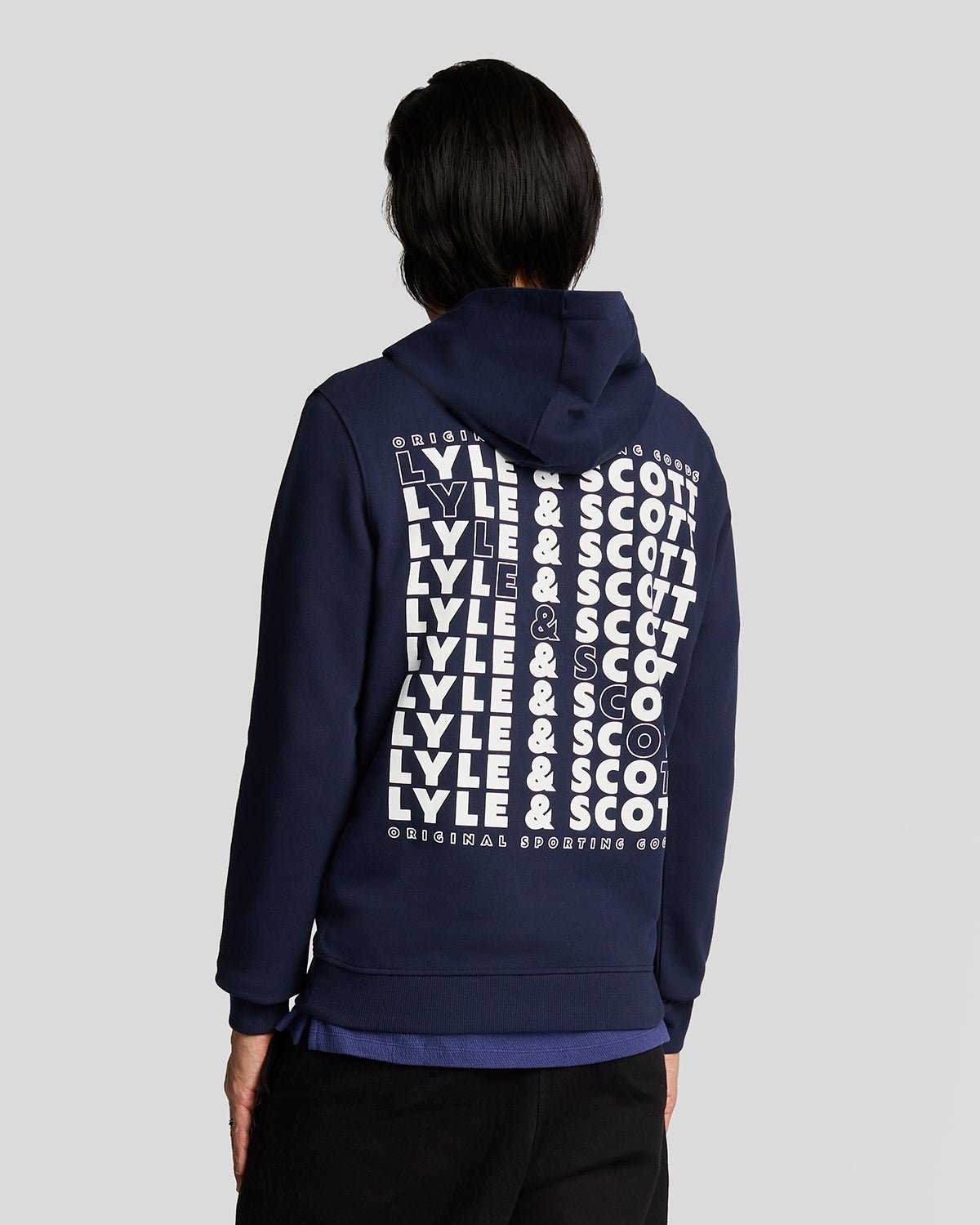Thumbnail - Lyle & Scott Pullover-Kapuzenpullover mit Stack-Logo, Marineblau