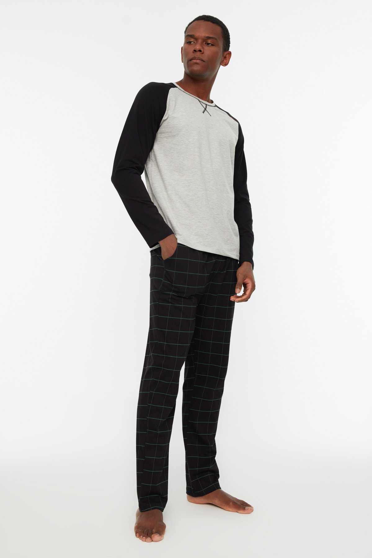Herrar Raglanärmad Crew neck Pyjamas Set