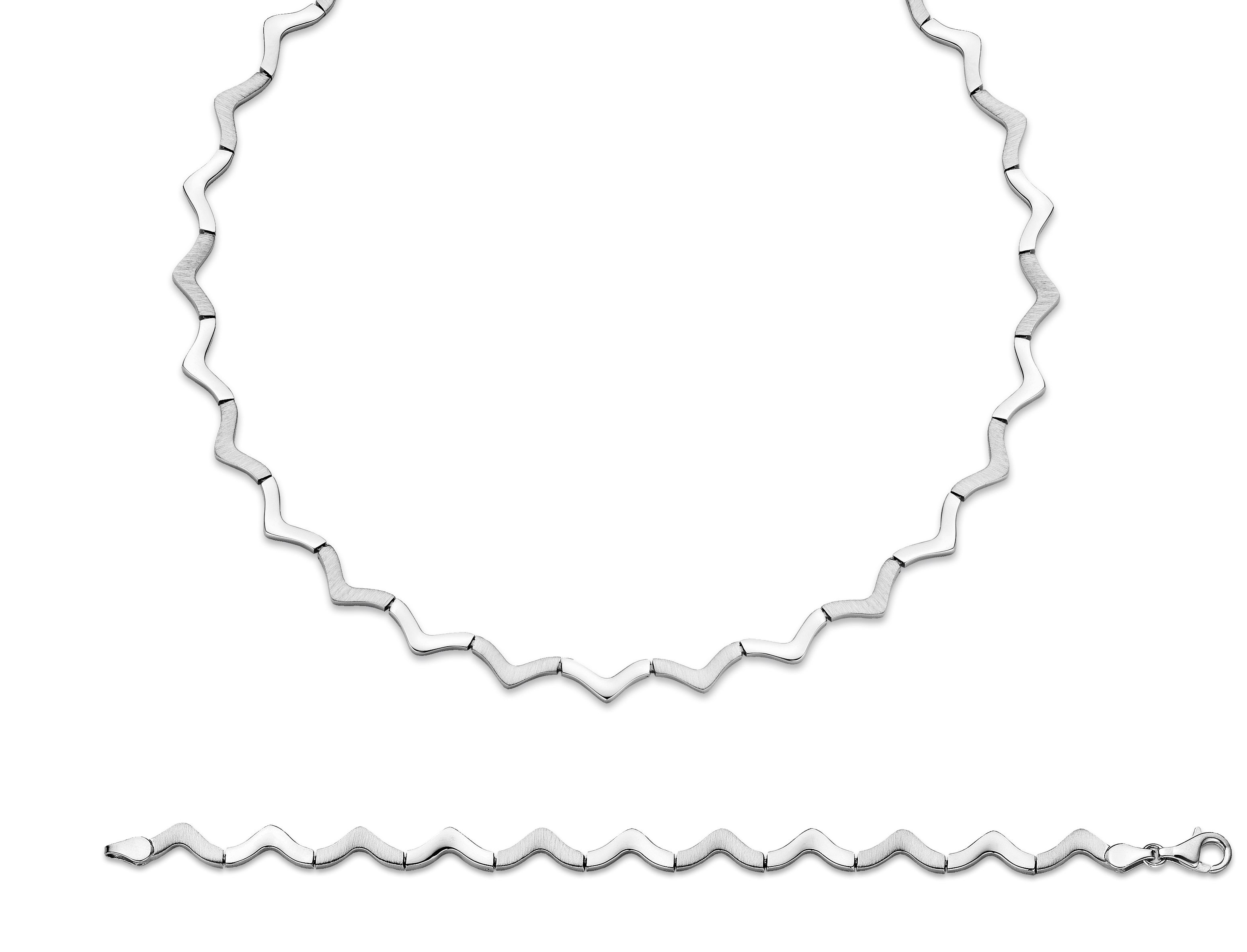 Thumbnail - Orphelia Damen 925 Sterling Silber Set: Kette + Armband - Silber SET-040