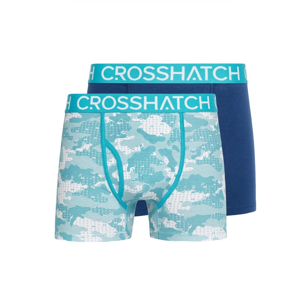 Thumbnail - Crosshatch - "Kamzon" Boxershorts für Herren (2er-Pack) (Petrol)
