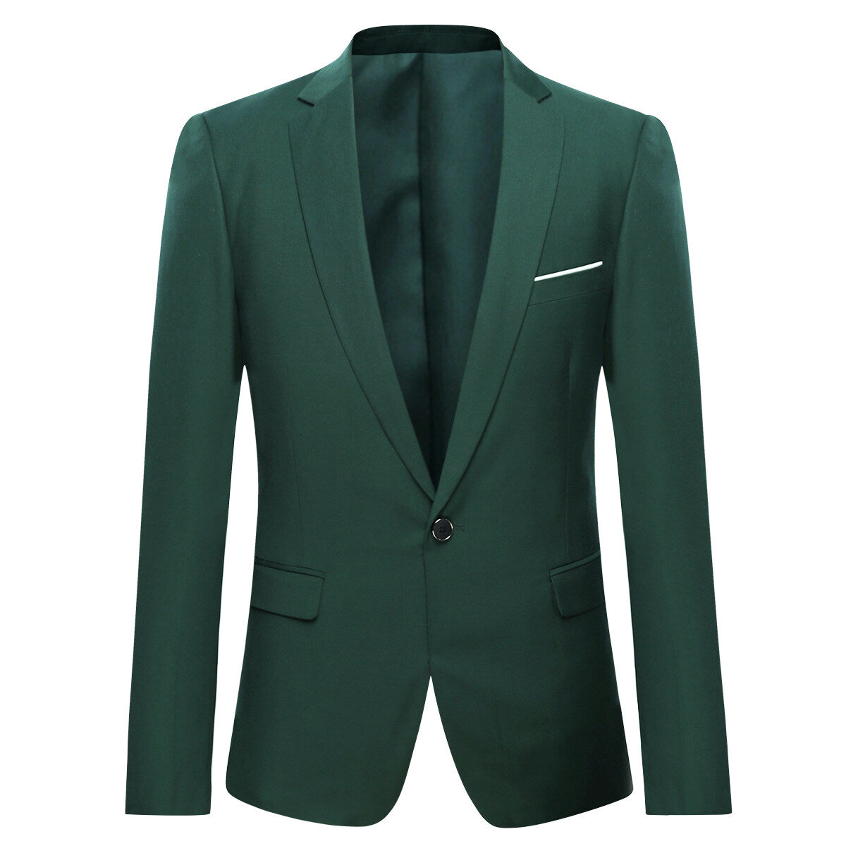 Thumbnail - Dunkelgrüner stilvoller Blazer mit einem Knopf, lässiger Blazer