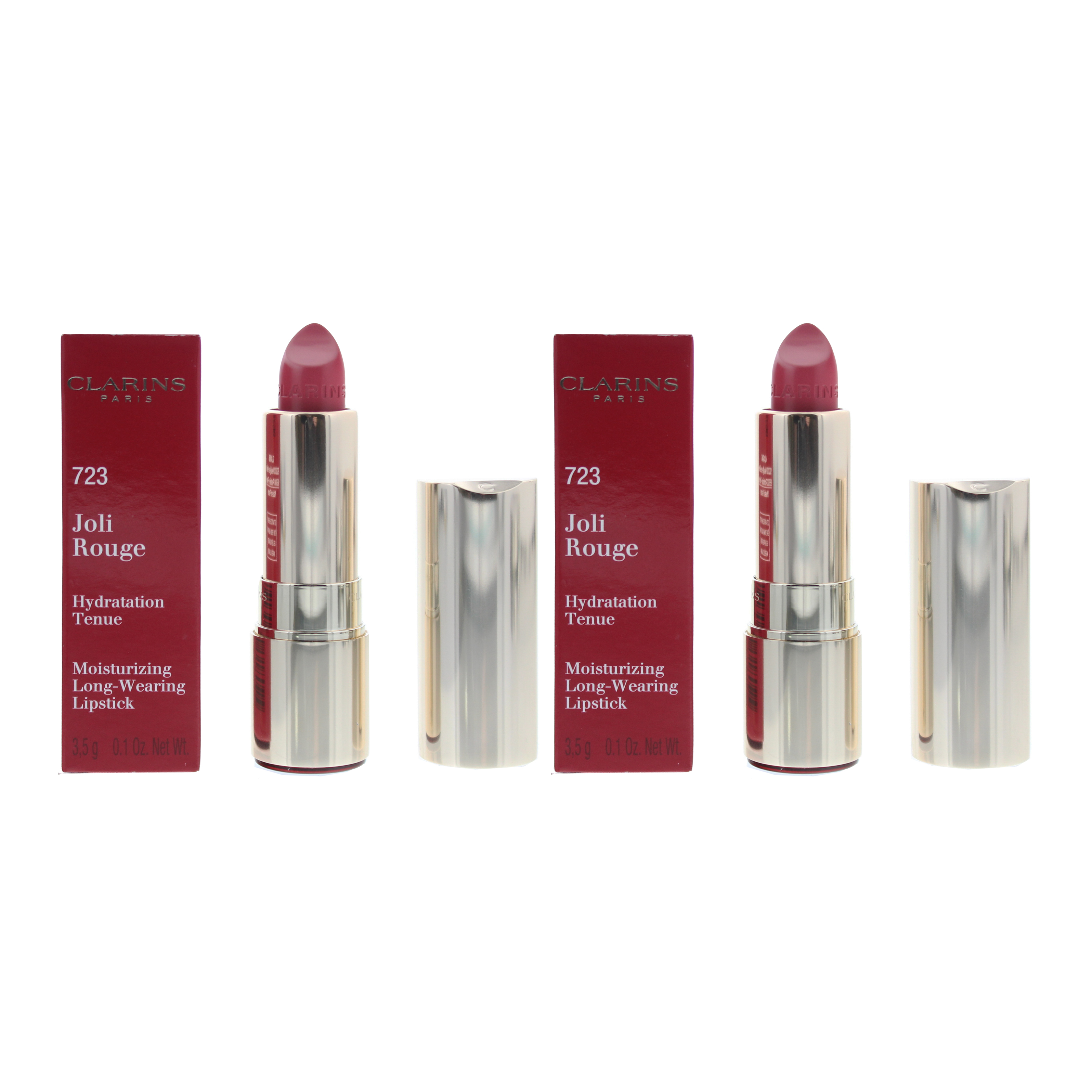 Clarins Womens Joli Rouge Moisturizing Long-Wearing Lipstick 723 Raspberry 3.5g x 2 - NA - One Size