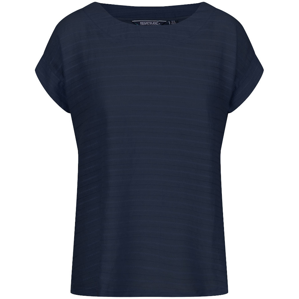 Regatta Women's Striped Scoop Neck T-Shirt with Drop Shoulders Navy Size 16 XL - Image 4