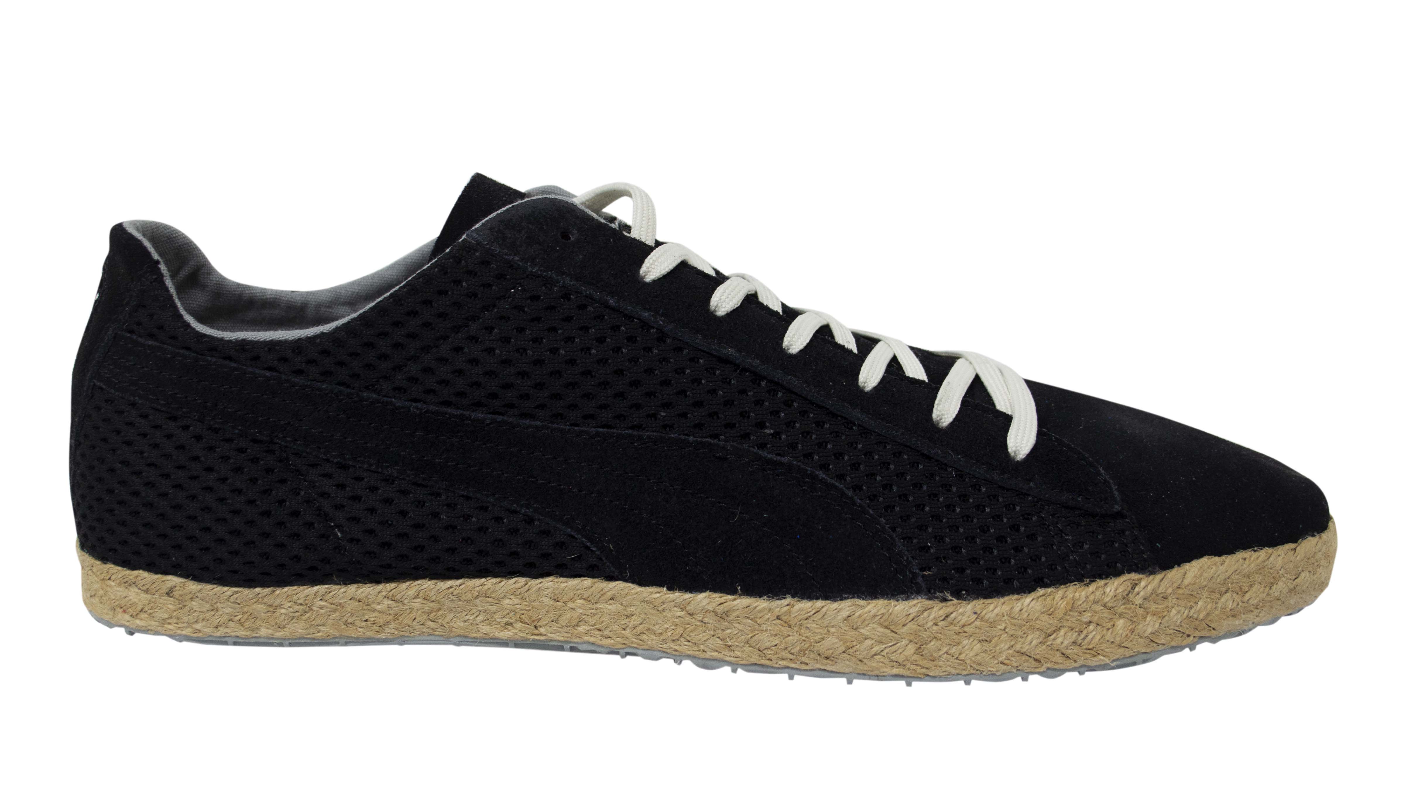 Glyde Espadrille Style Svart Läder Lace Up Träningsskor för herrar 354672 01