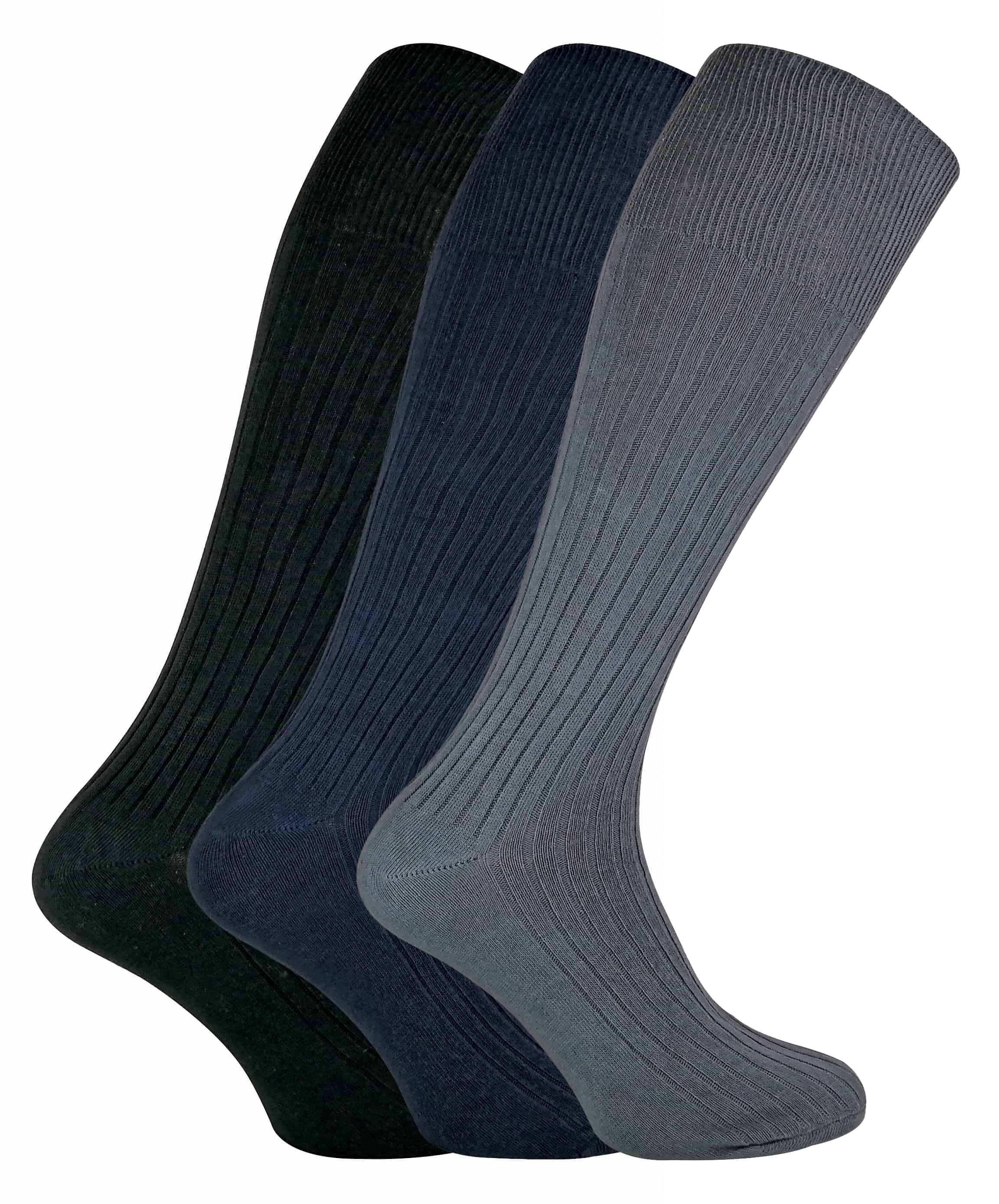 Thumbnail - SOCK SNOB - 3 Paar Socken für Herren, kniehoch, 100% Baumwolle
