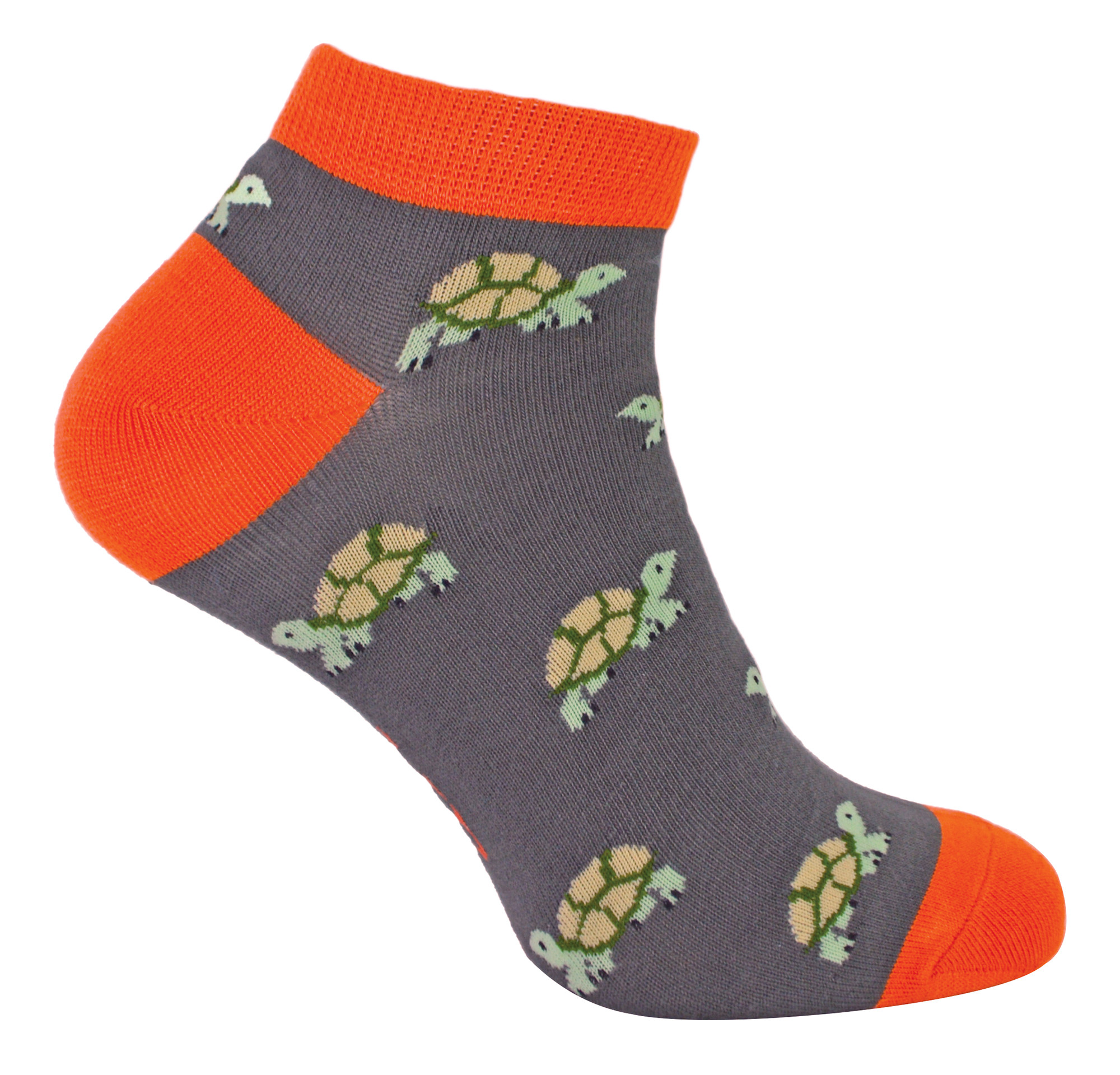 Thumbnail - Herren Bambus-Trainersocken | Herr Heron | Tier Thema atmungsaktiv Low Cut Sneaker Socken - Schildkröten (grau)