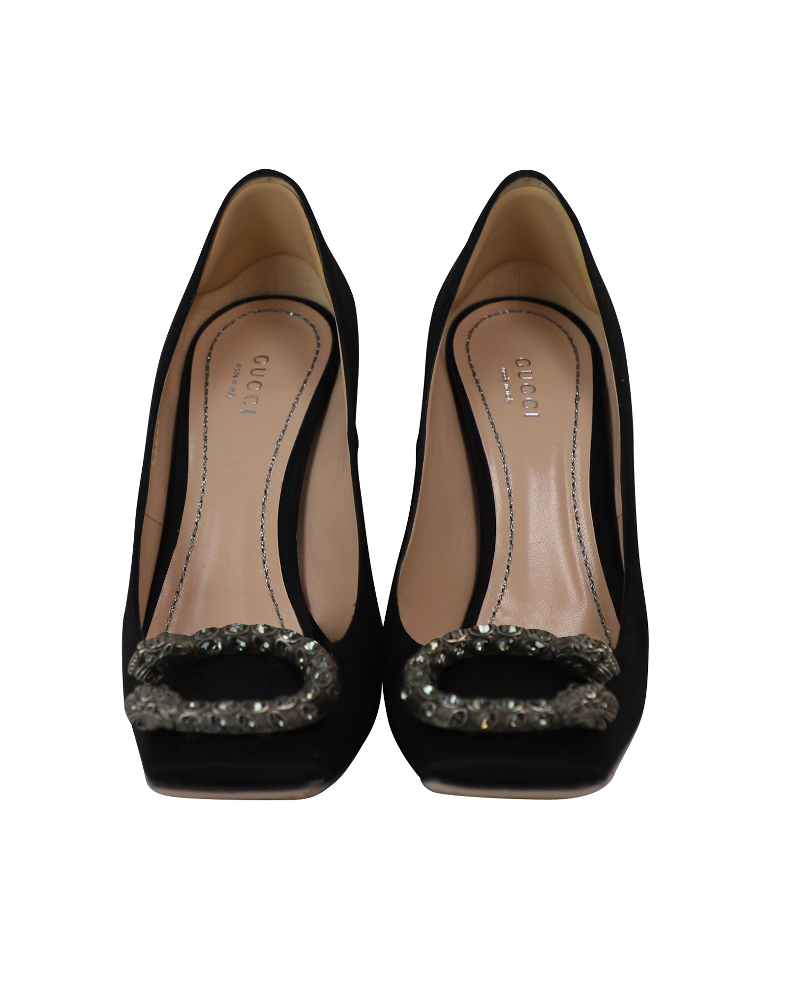Gucci Pre-owned Gucci Dionysus Dekorerade Klackar i Svart Siden pumps dam – bild 2