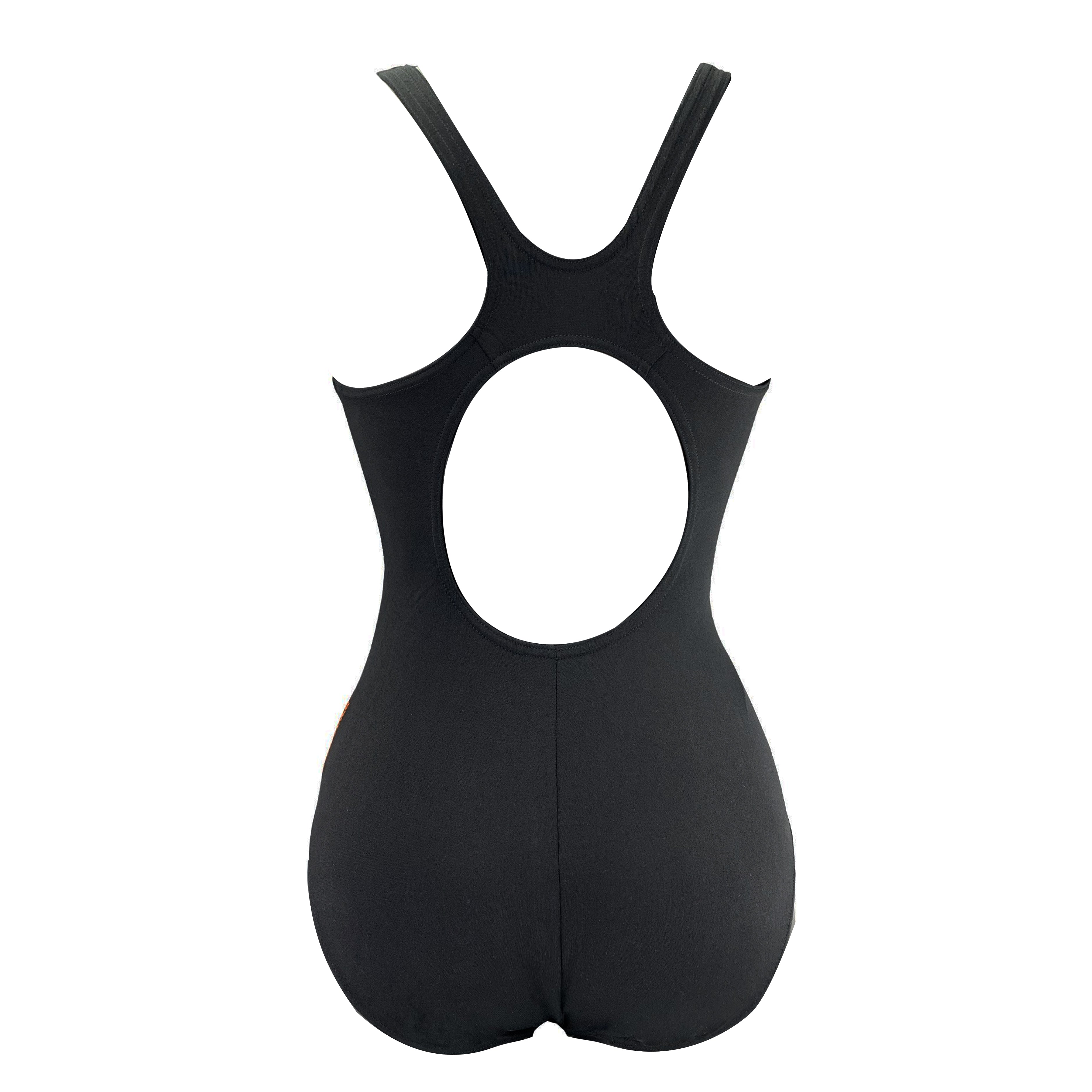 Speedo Placement Dam Svart/Orange Baddräkt – bild 2