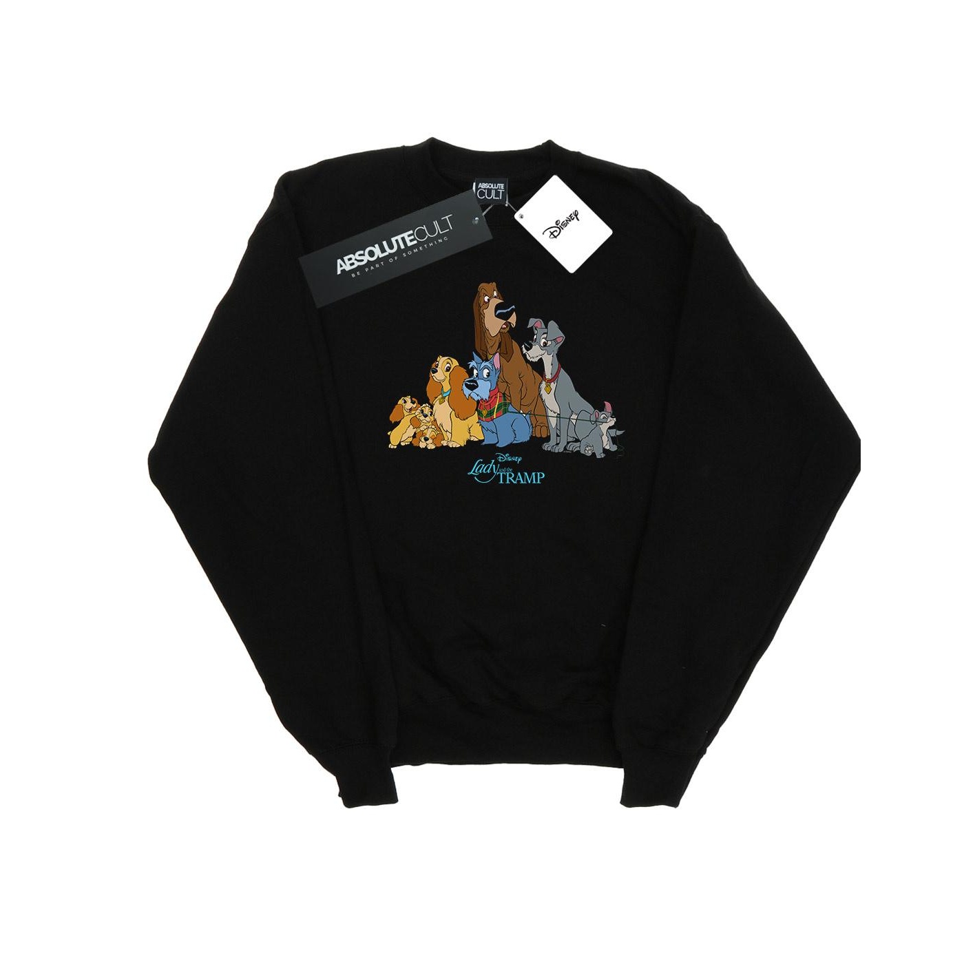 Thumbnail - Disney - "Lady And The Tramp Classic Group" Sweatshirt für Damen (Schwarz)