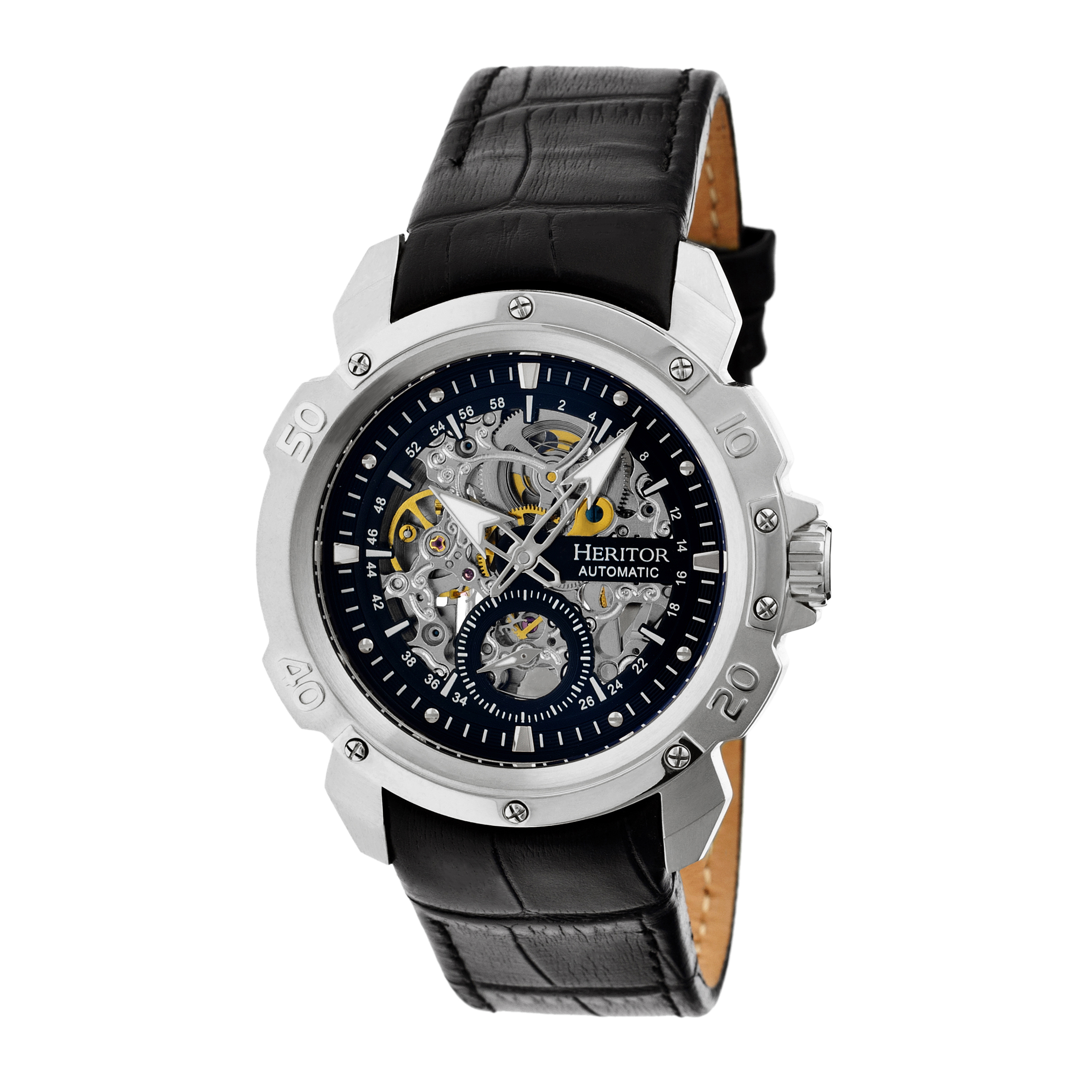 Thumbnail - Montre automatique Heritor Conrad Skeleton à bracelet en cuir