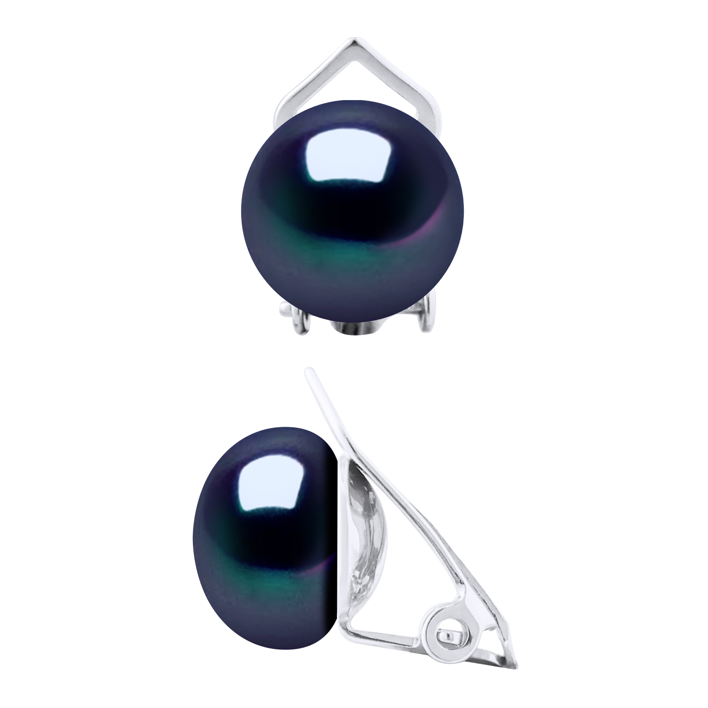 Thumbnail - Ohrringe aus echten Süßwasser-Zuchtperlen, Knopfgröße 9–10 mm