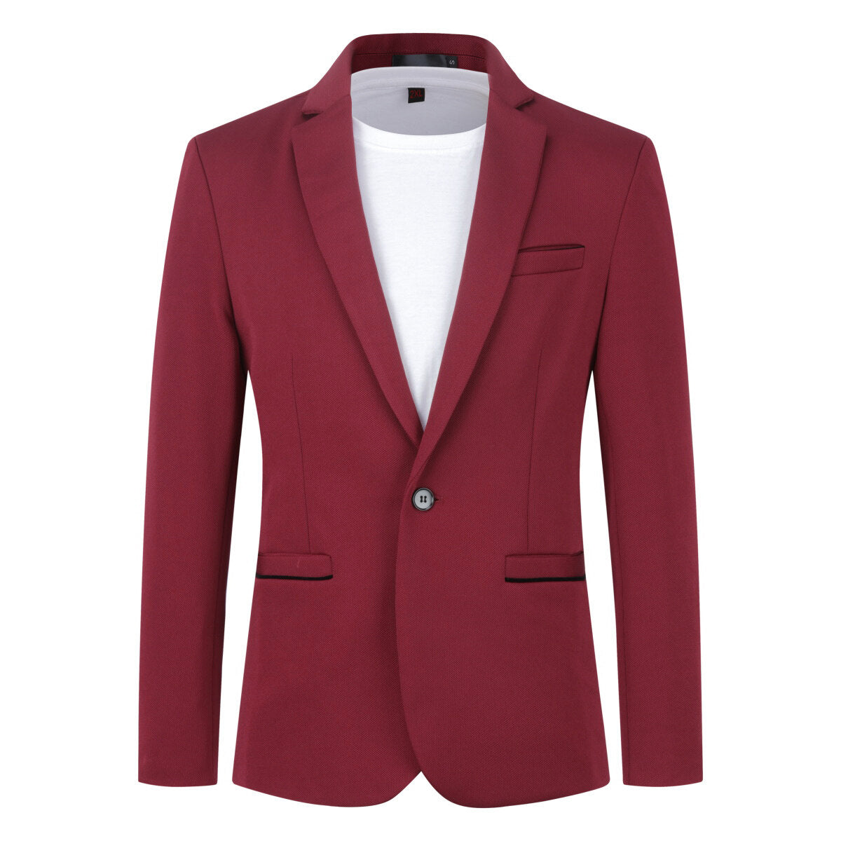 Thumbnail - Herren Anzugjacke Slim Fit Mantel Business Alltag Blazer Rot
