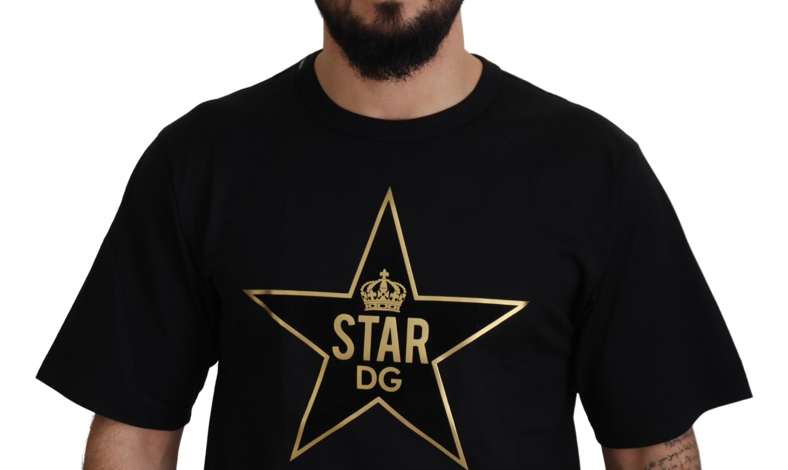 Dolce&Gabbana Gold STAR Krona DG T-shirt i bomull för herrar – bild 2