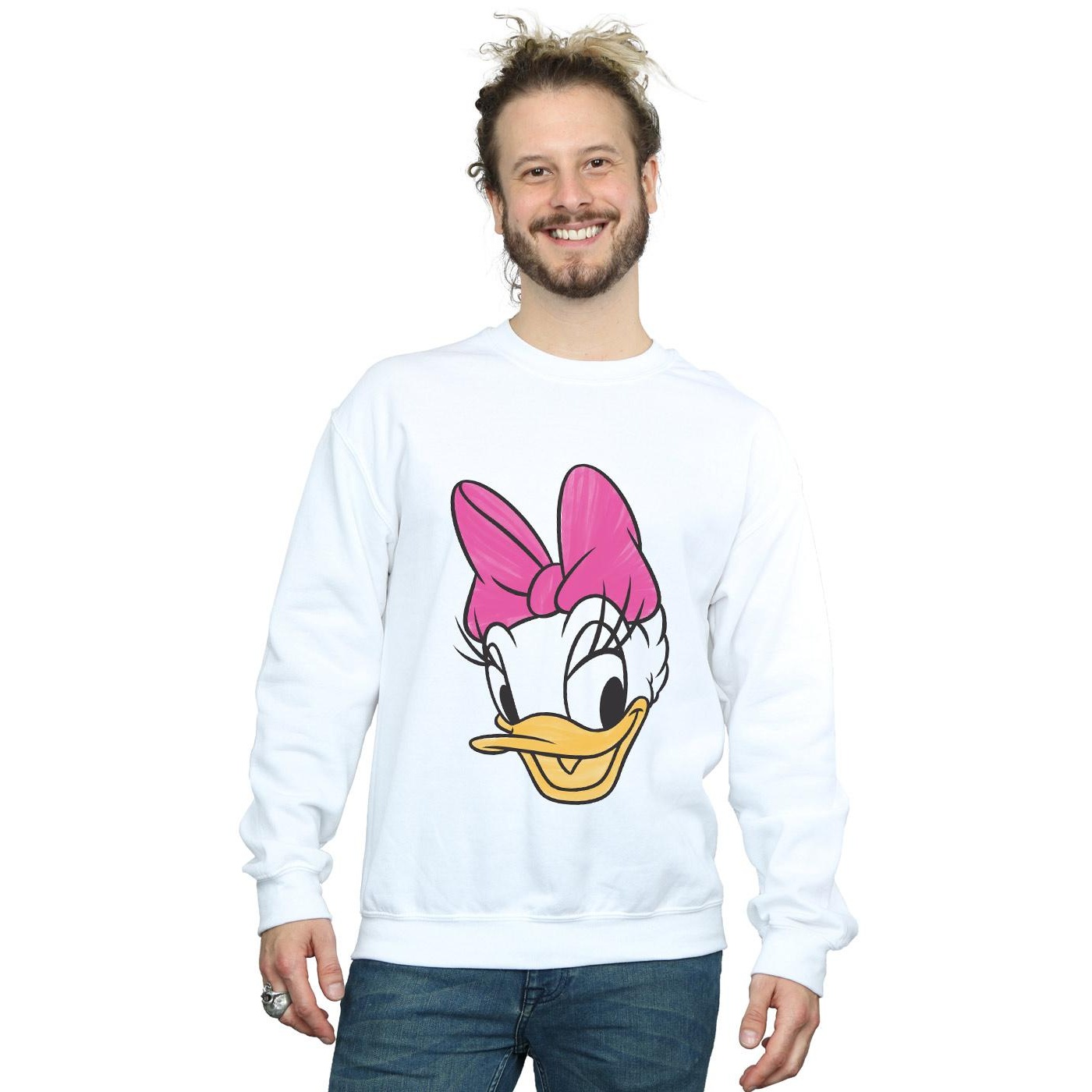 Disney Mens Daisy Duck Head Painted Sweatshirt (White) herr – bild 2
