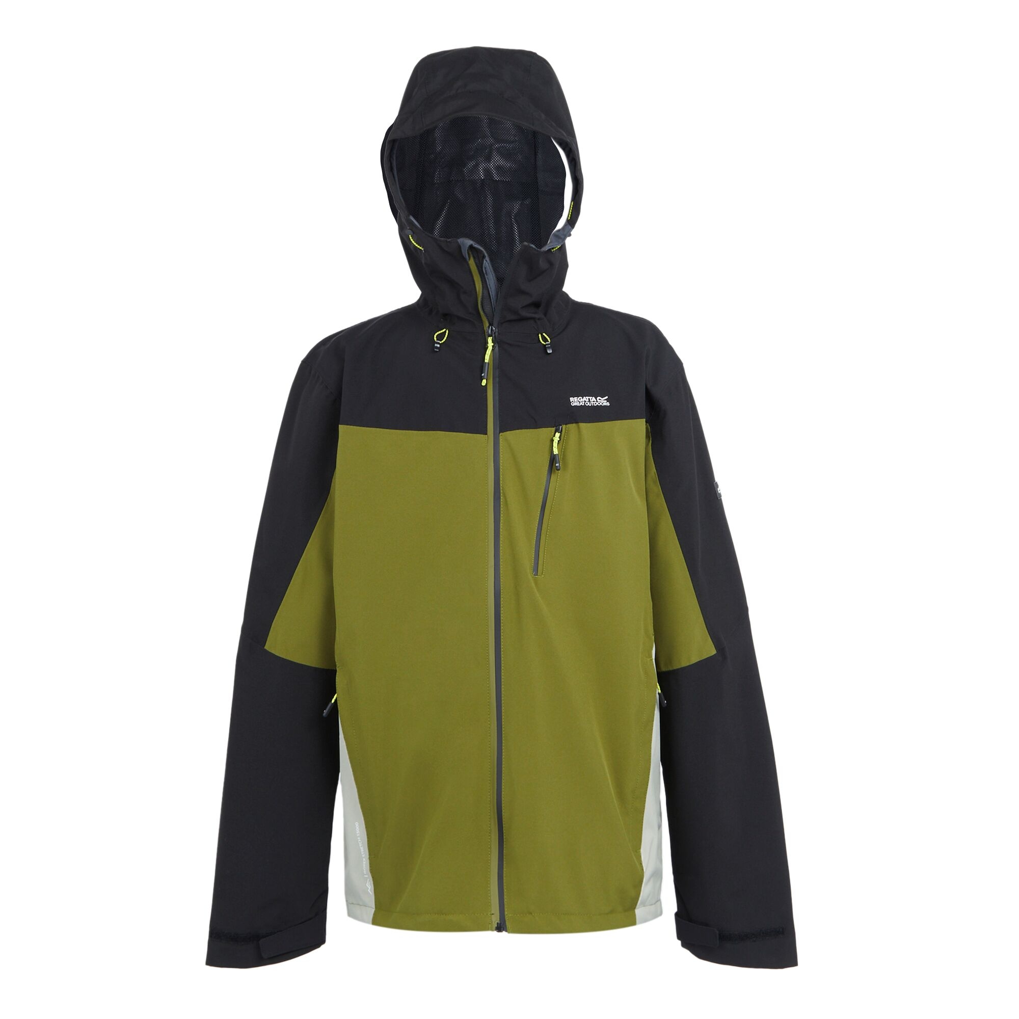 Thumbnail - Regatta Herren Jacke Birchdale mit Kapuze, wasserfest (Nephrit Grün/Schwarz)