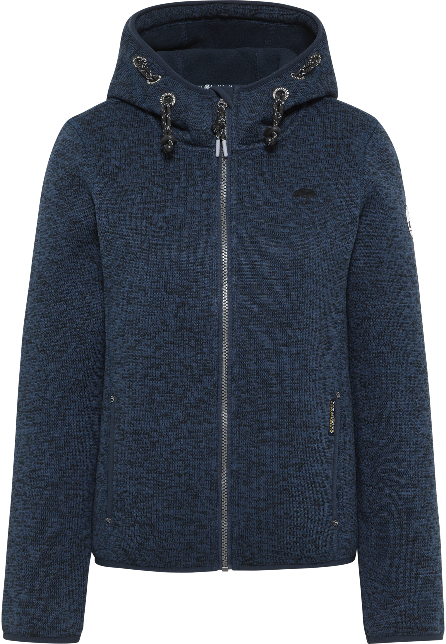 Thumbnail - Schmuddelwedda Strickfleecejacke Damen Marine Melange Marine