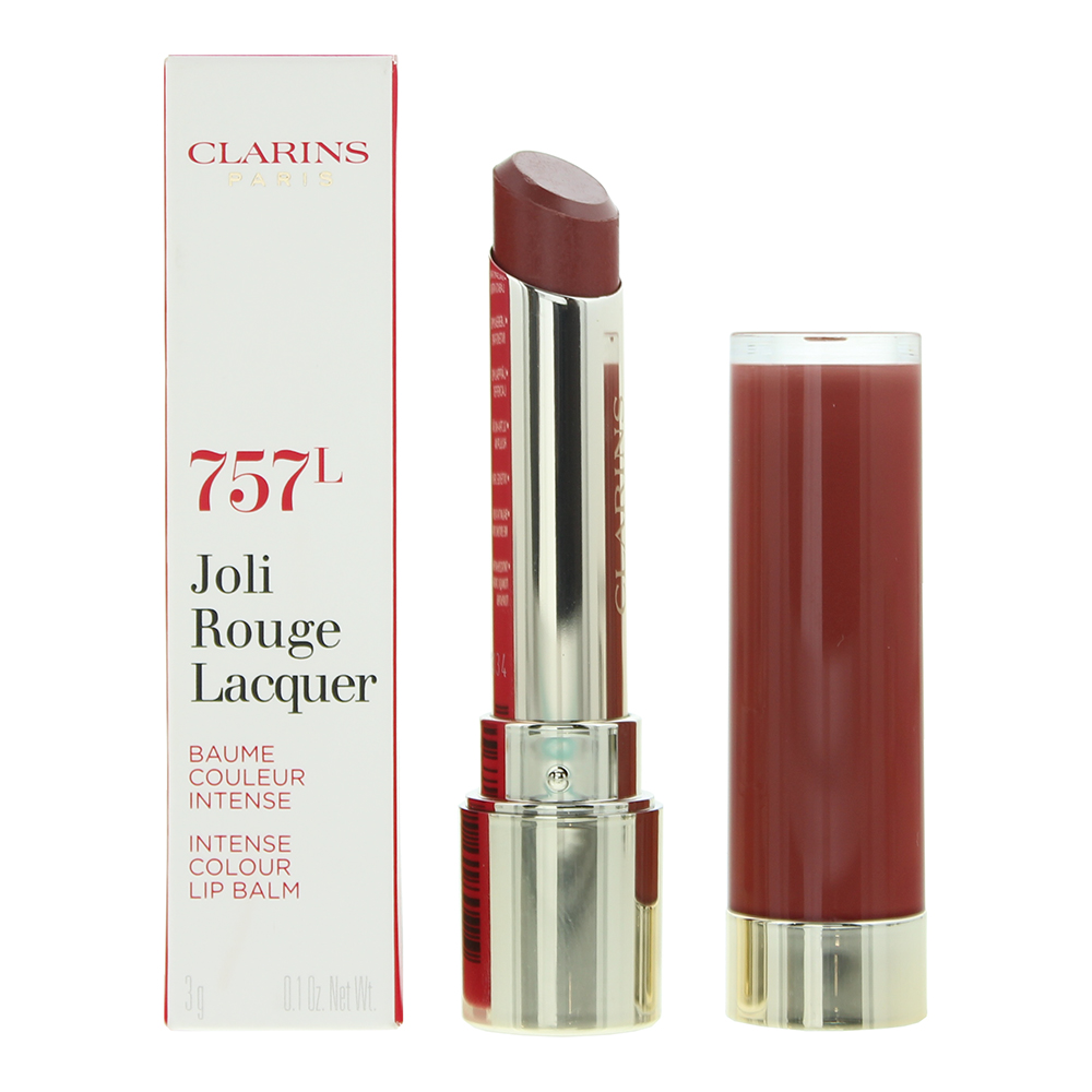 Clarins Womens Joli Rouge Lacquer Intense Colour Lip Balm 3g - 757L Nude Brick - NA - One Size