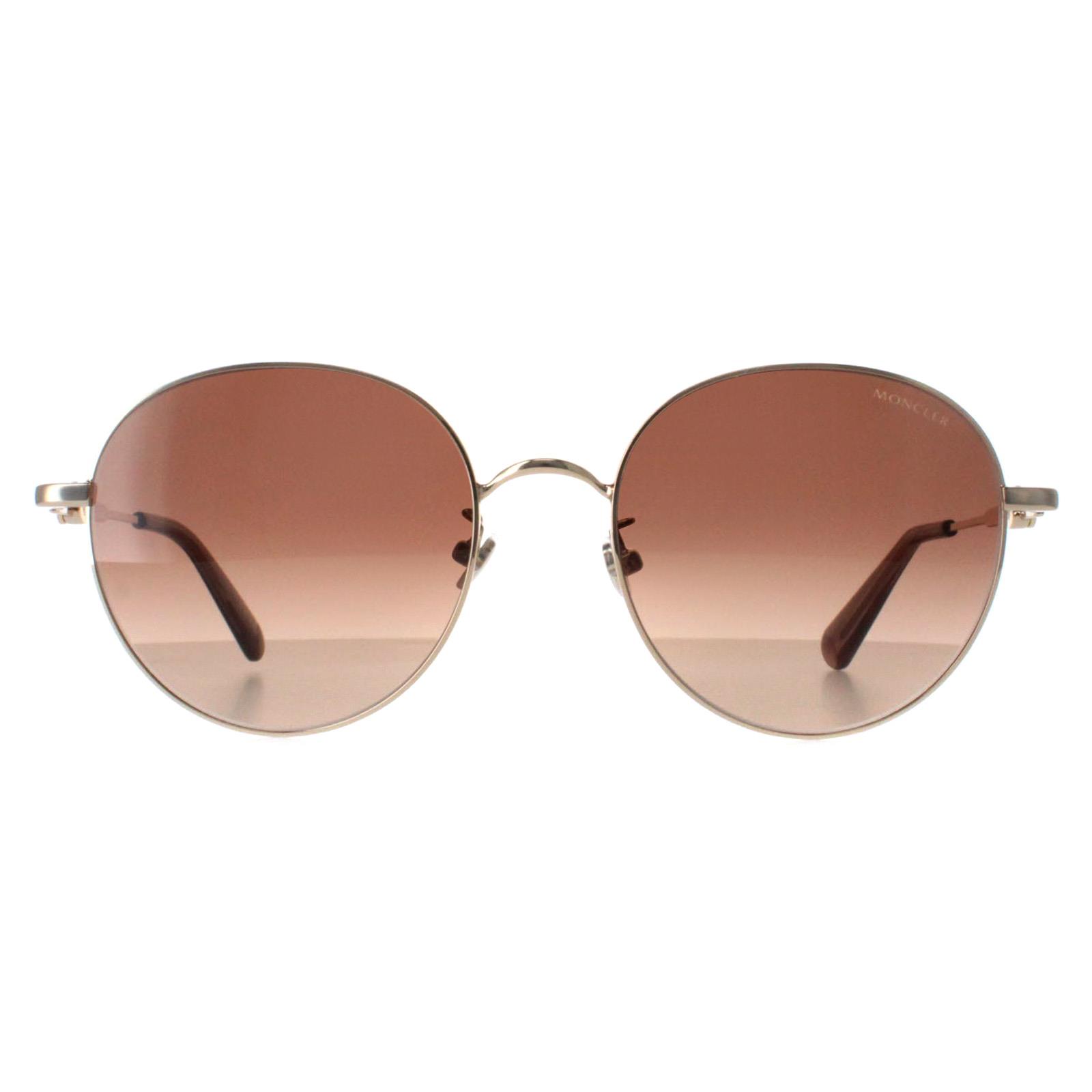 Moncler Round Womens Gold Brown Gradient ML0233-K Metal - One Size