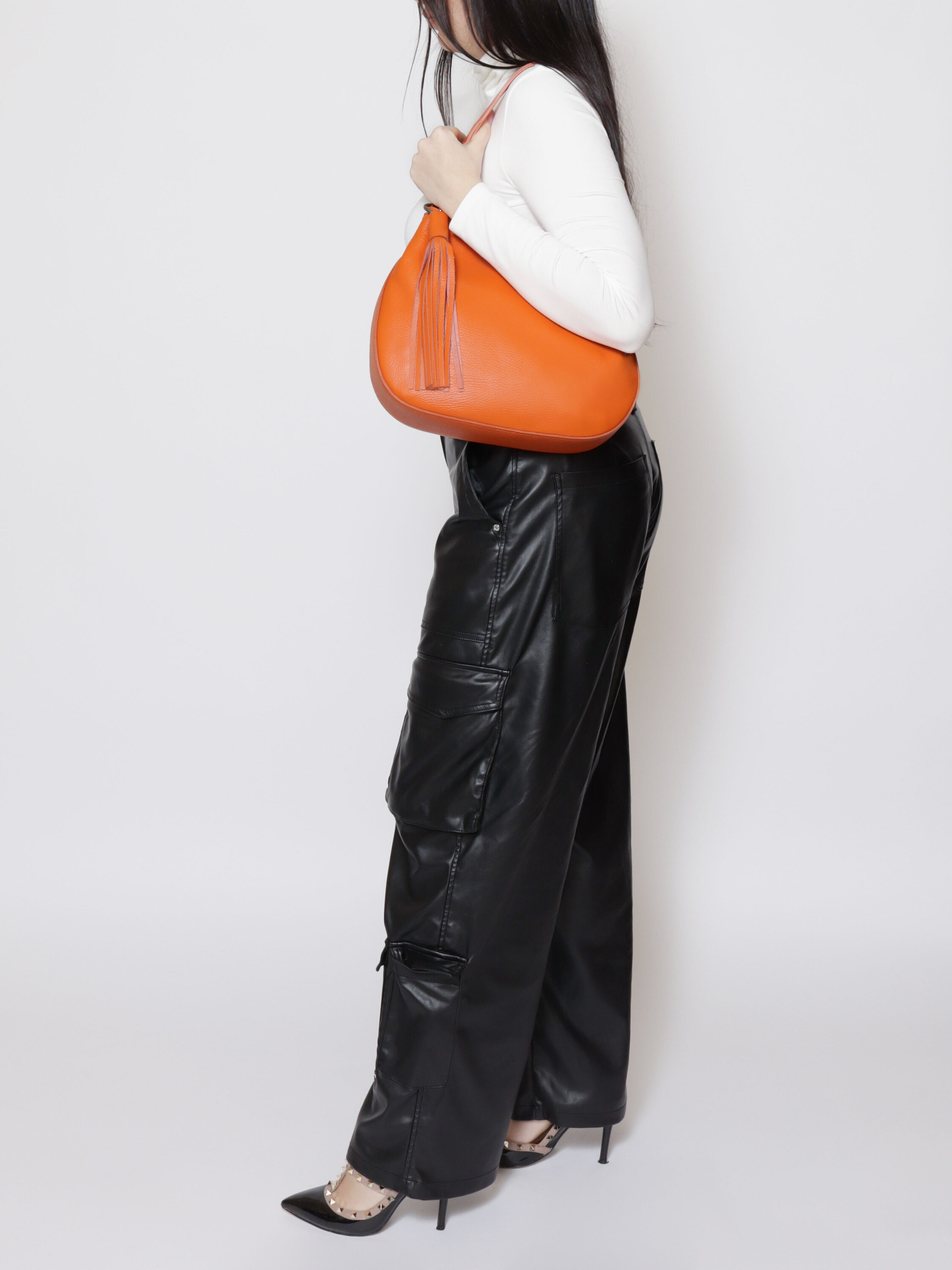 Thumbnail - Roberta Rossi Schultertasche Frauen ORANGE