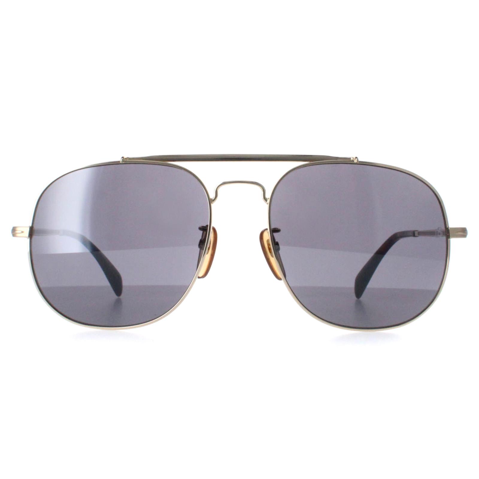 David Beckham Aviator Mens Gold Silver DB7004/S Metal - One Size