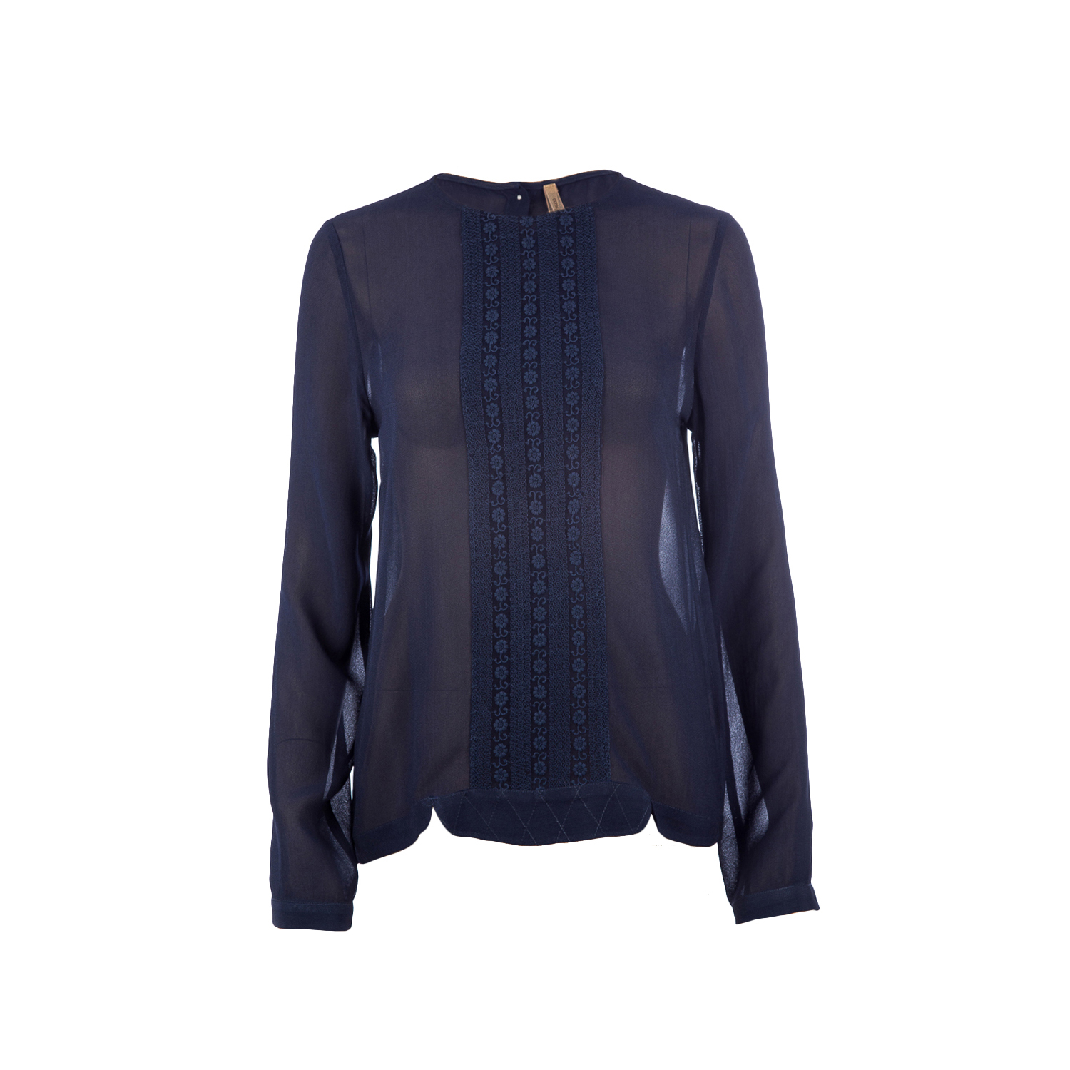 Thumbnail - Durchsichtiges Top im Ethno-Stil Navy