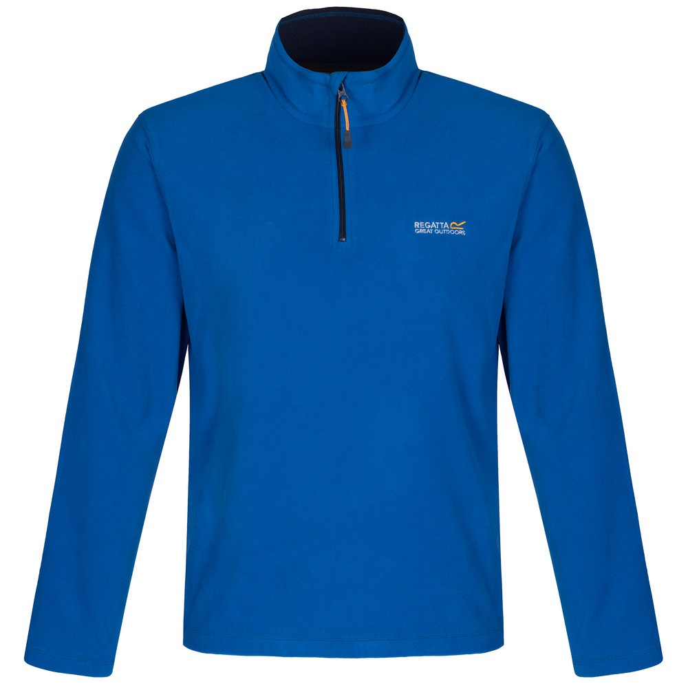 Regatta Men's Blue Great Outdoors Thompson Half Zip Fleece Top - Oxford /Navy - Xxl - Oxford /Navy - 100% Polyester - Image 2
