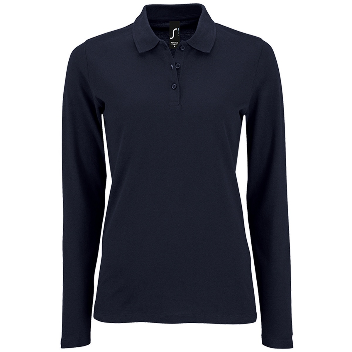 Thumbnail - SOLS Womens/Ladies Perfect Long Sleeve Pique Polo Shirt (French Navy)