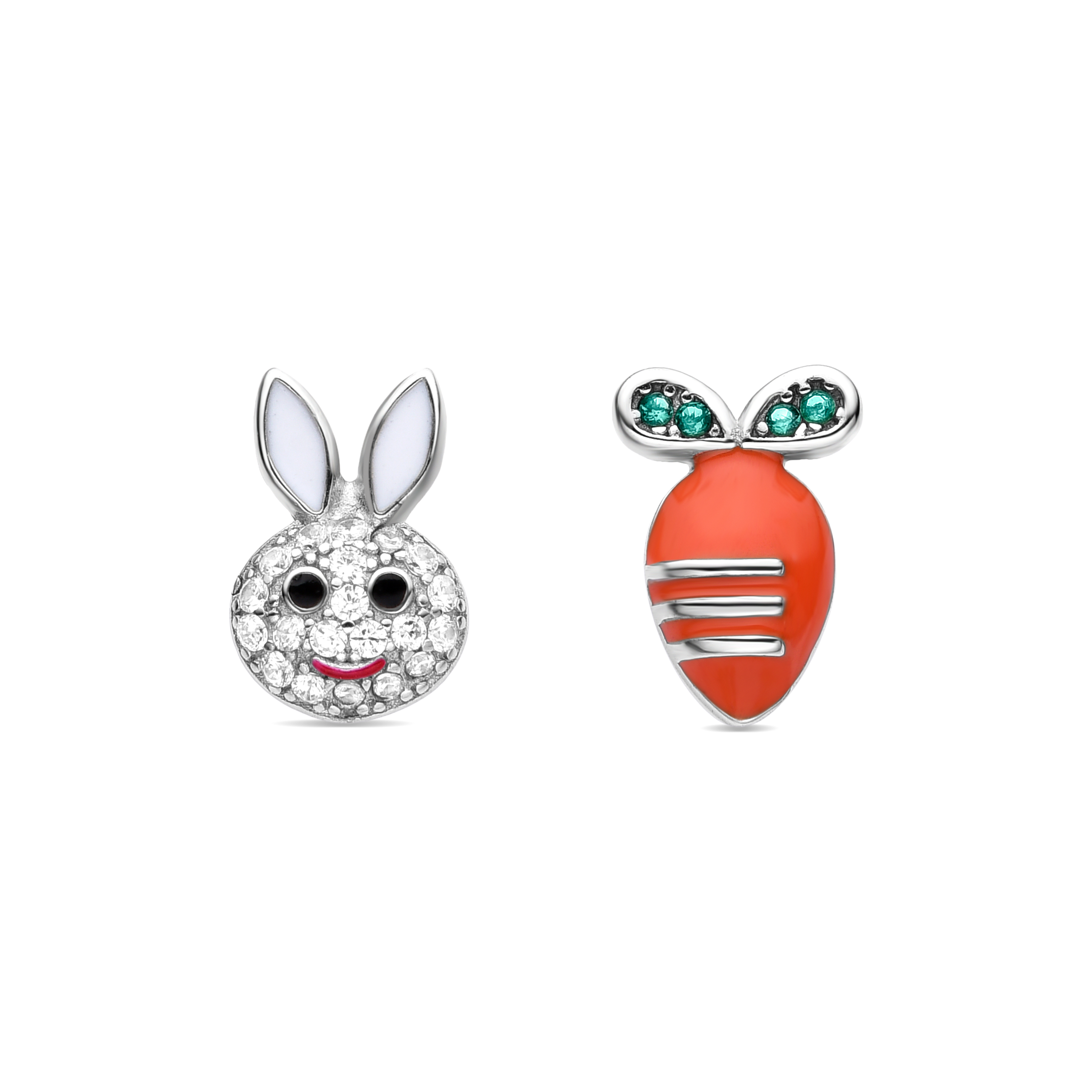 925 Sterling Silver rodiumpläterade örhängen Rabbit