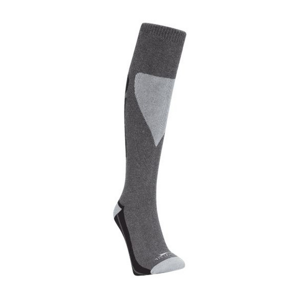 Trespass Men's Hack Ski Tube Socks - Carbon Melange - 4/7 Uk - Carbon Melange - 65% Cotton/33% Polyamide/2% Elastane - Image 3